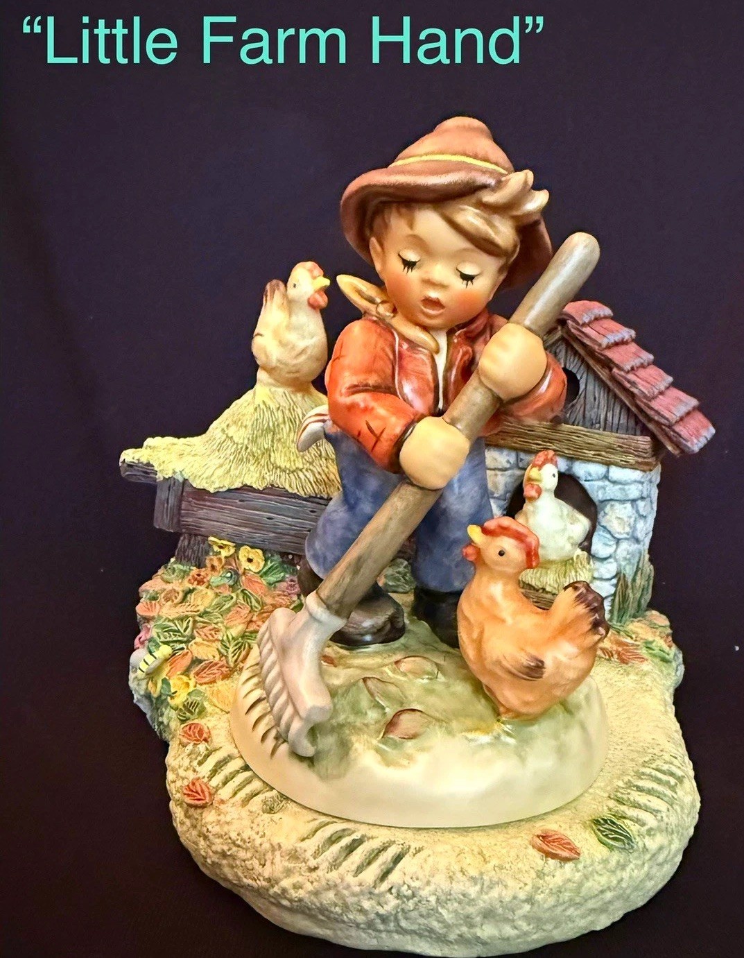 Goebel Hummelscapes “Little Farm Hand” Porcelain Figurine Hand Painted TMK8