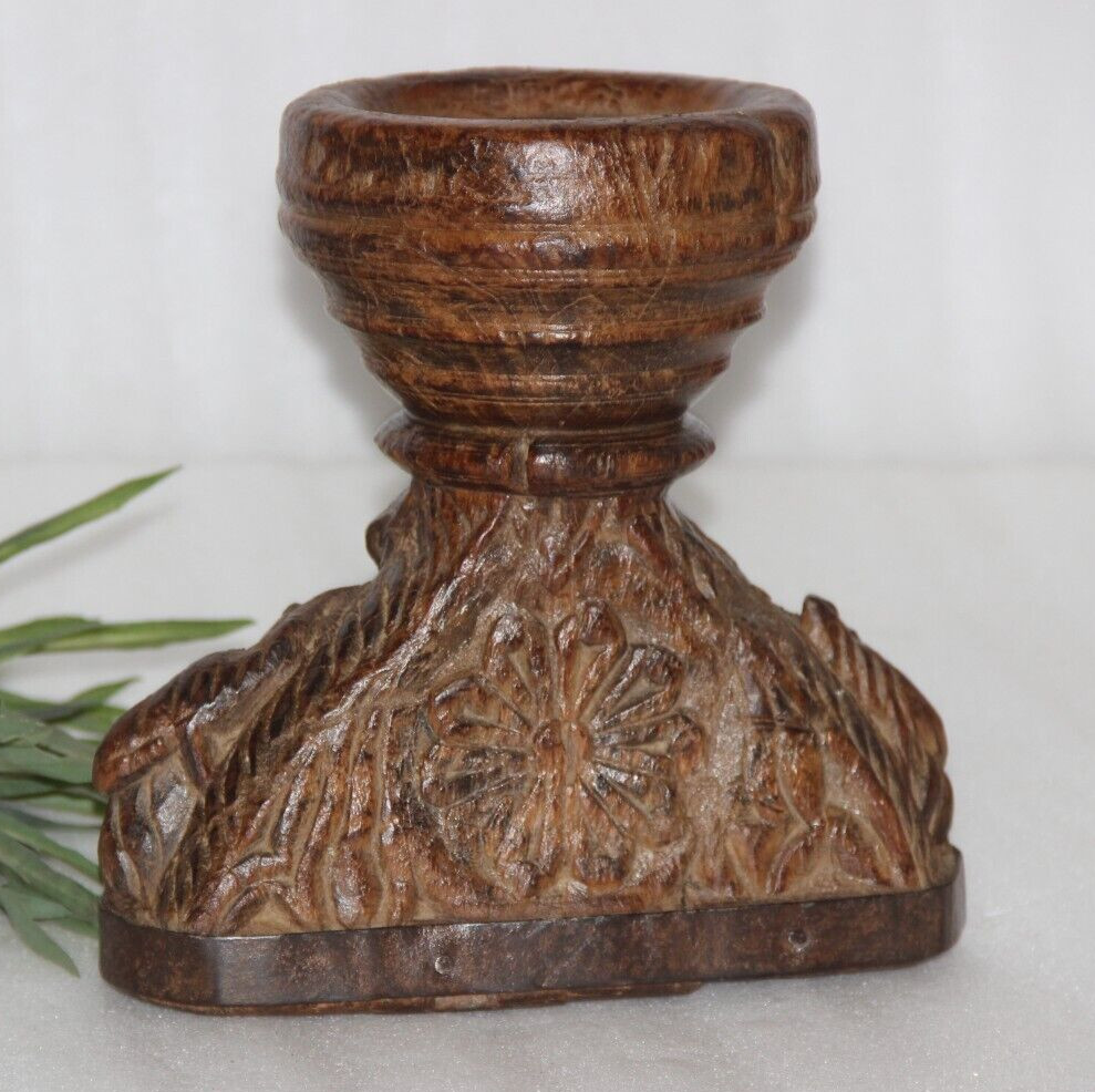 Antique Wooden Agricultulal Seed Spreader Bijni Original Old Hand Carved