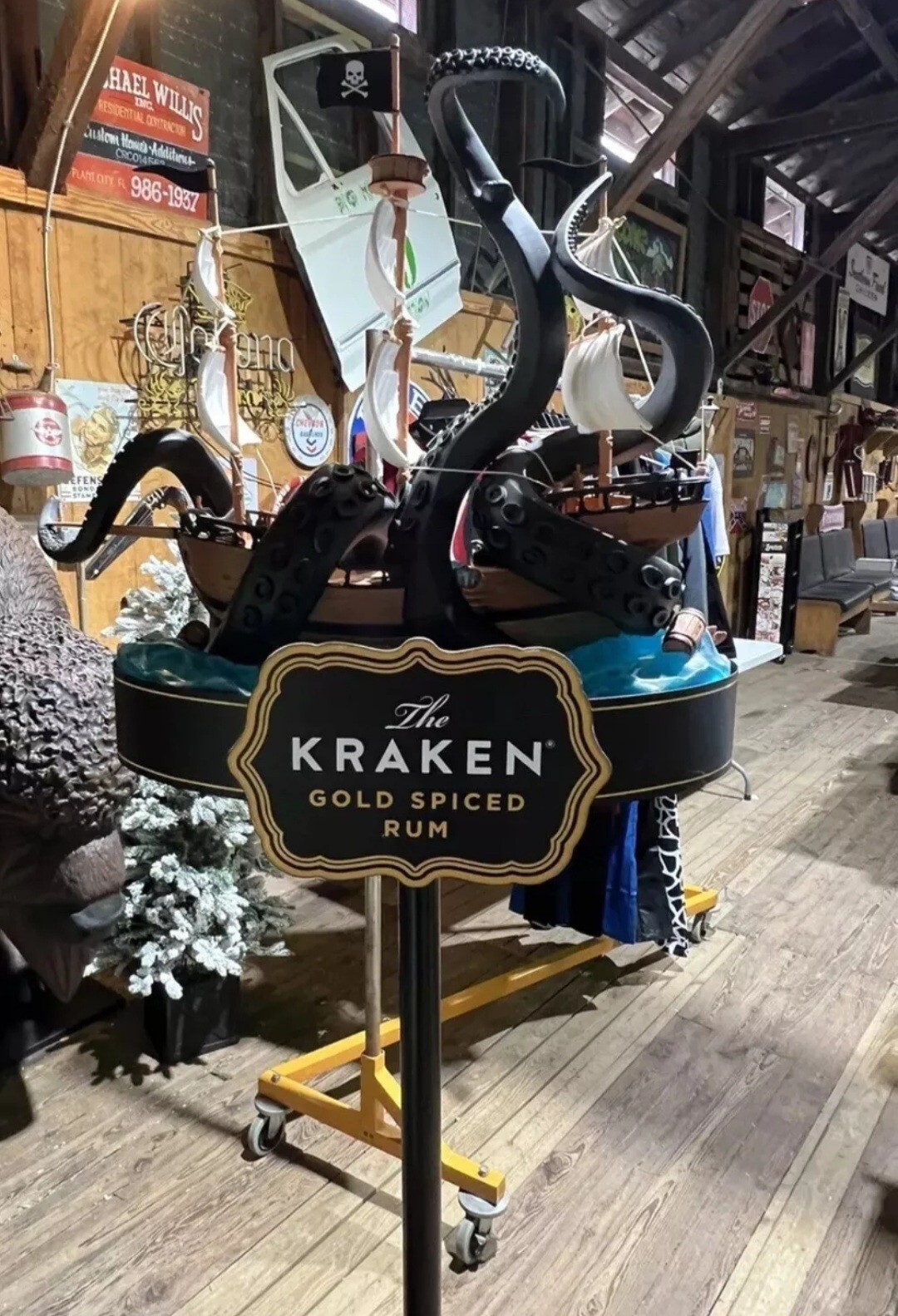 Kraken Rum Octopus Tentacle Pirate Ship Pole Topper STORE DISPLAY Man Cave