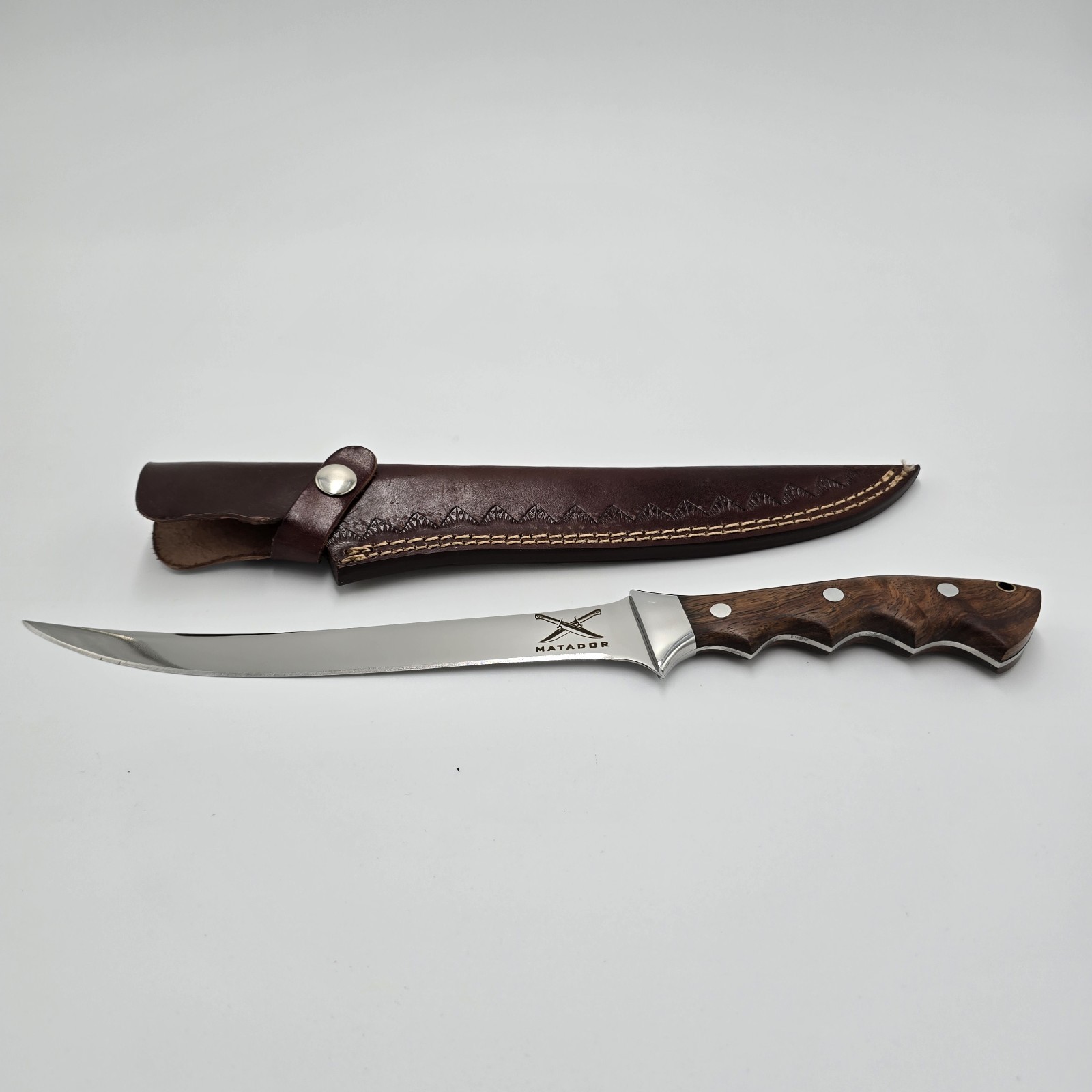 El Matador's Handmade Filet Knife - Stainless Steel, Rosewood Handle With Sheath