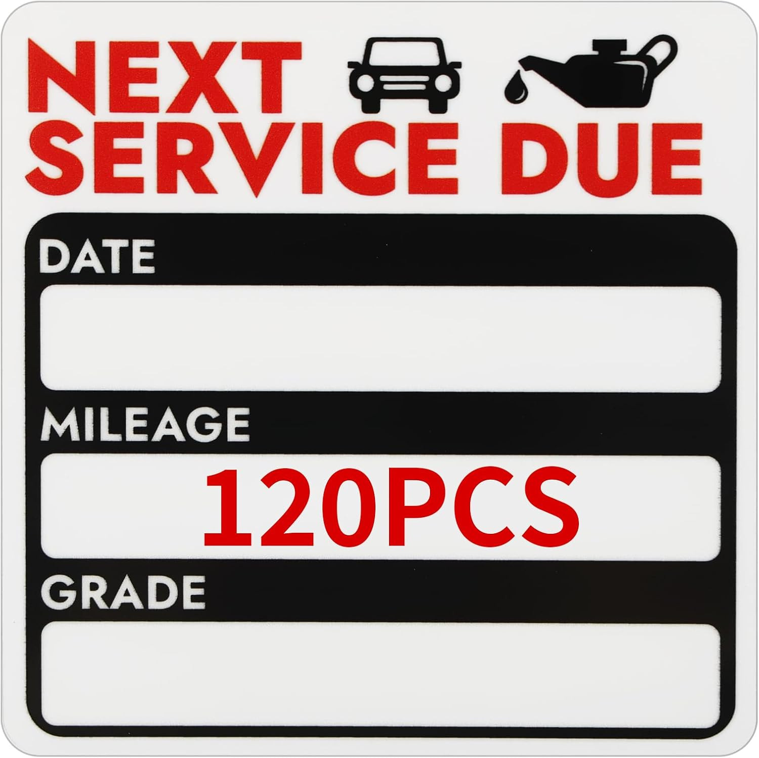 120 Pcs Oil Change Stickers, Next Service Due Sticker for Windshield