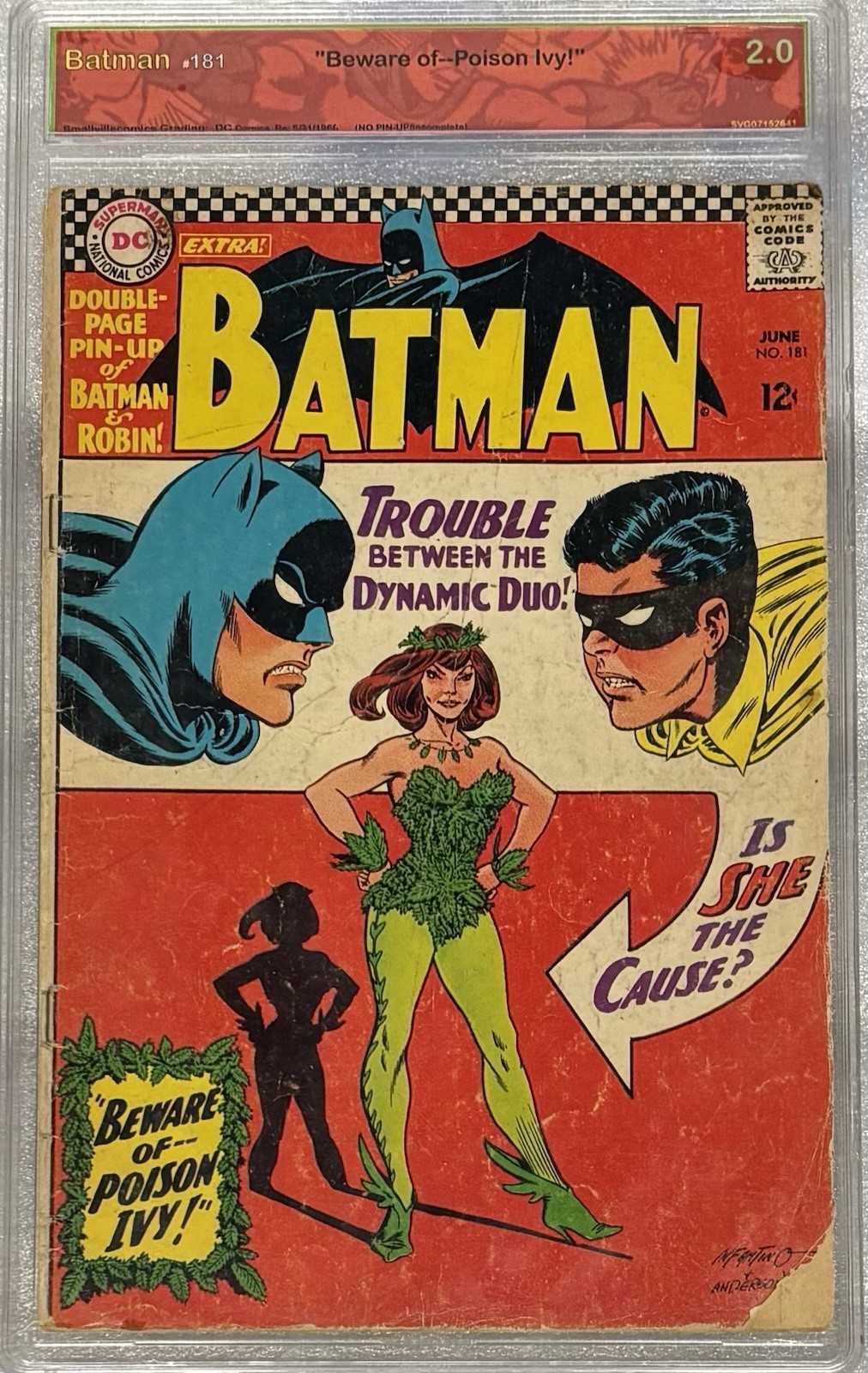 Batman #181 1st Appearance of Poison Ivy Graded SVG 2.0. No Pin-up 😱😡