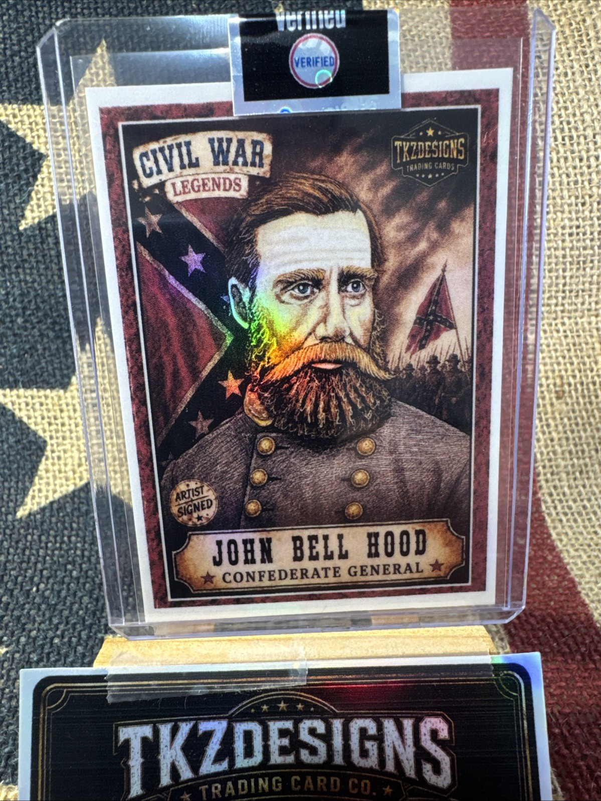 2026 Tkzdesigns Civil War Legends John Bell Hood Artist Signed Trading Card