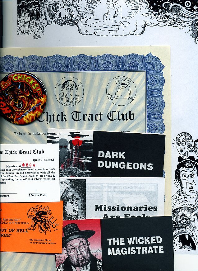 Jack Chick tract club kit (w/ rare tracts, Dark Dungeons, etc.) Great Gift