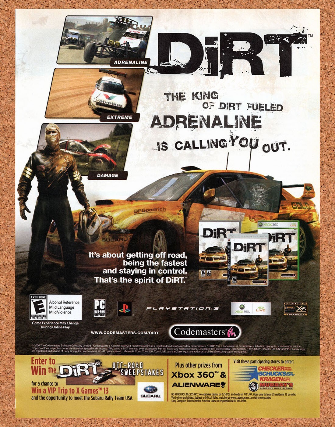 Dirt PC Original 2006 Vintage Ad - Codemasters Video Game Promo