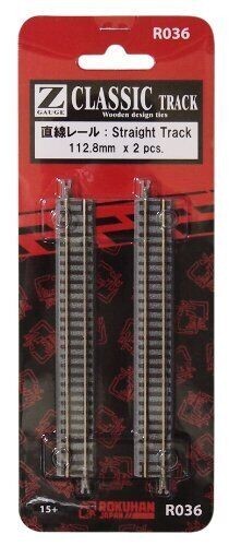 Rokuhan Z gauge R036 straight rail 112.8mm (2 pieces)