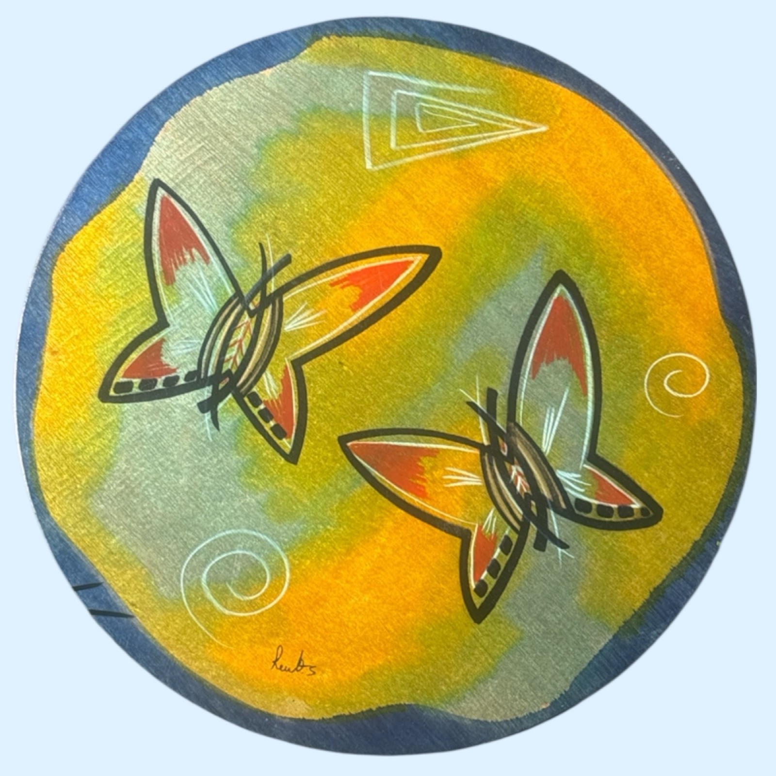 Kakadu Reut Shahar Signed Painted Wood Wall Art  Mat Israel Fish 15