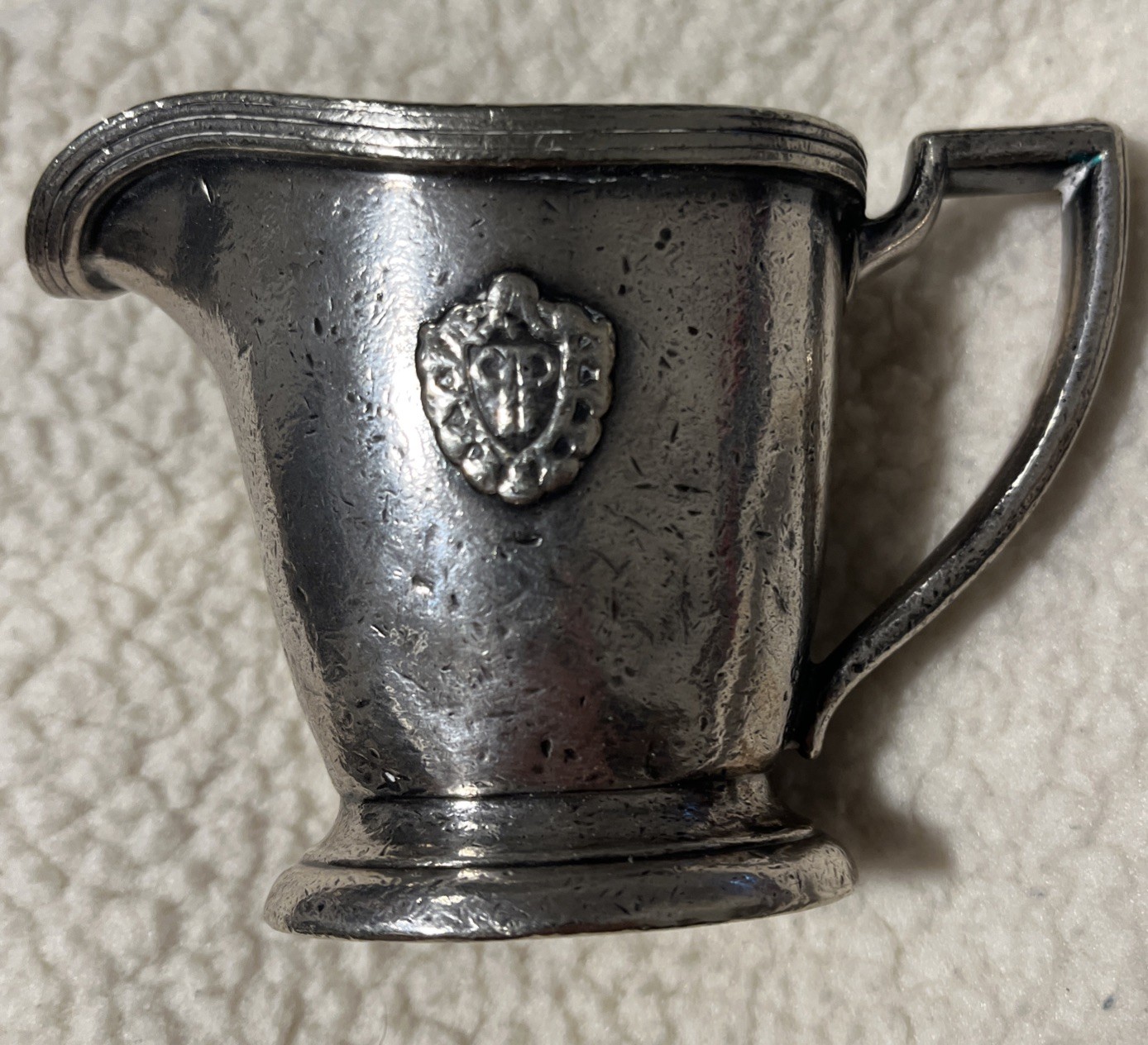 Vintage The Plaza Hotel NYC Silver Soldered Creamer Mug 3oz Antique 