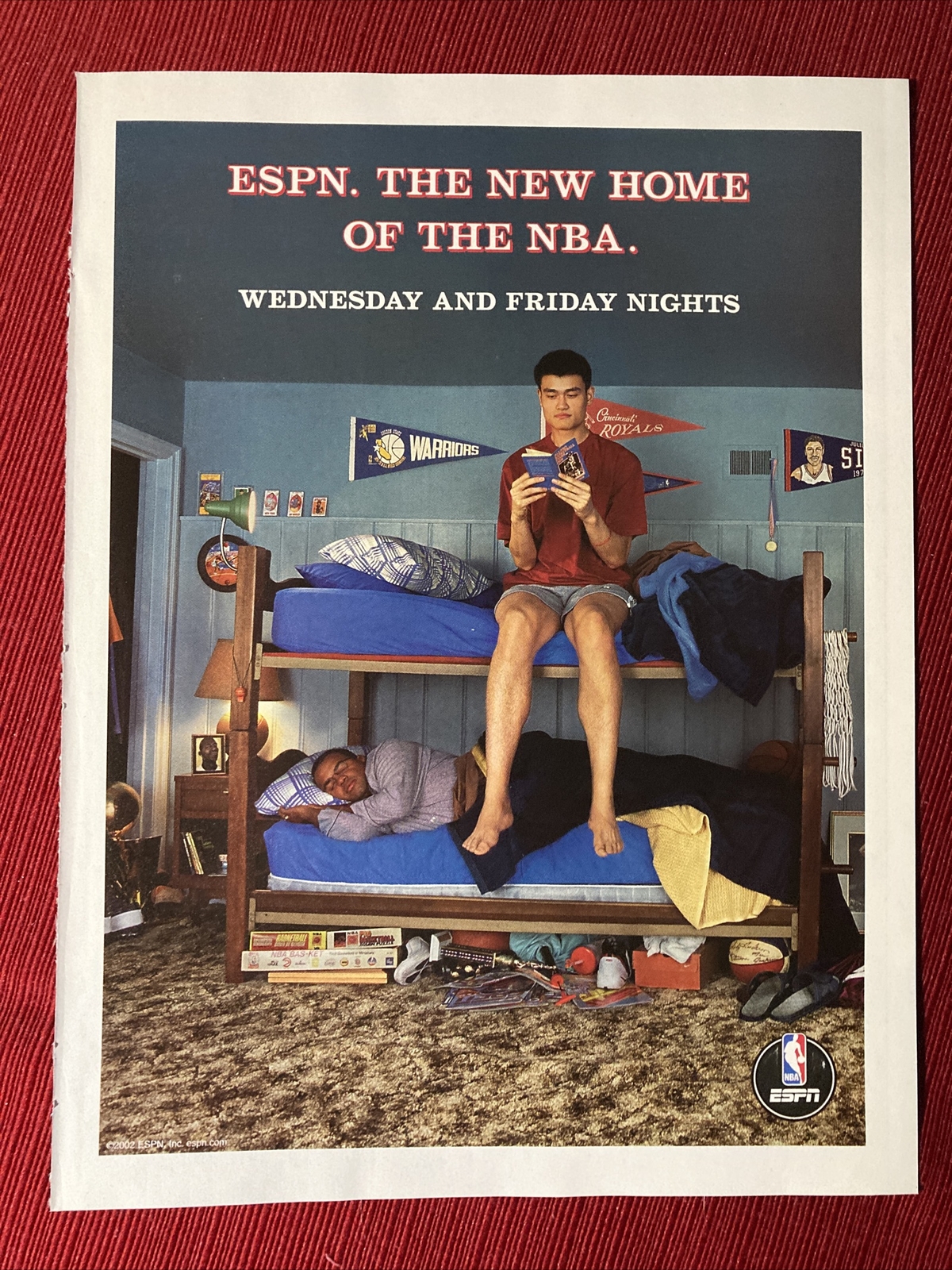 Yao Ming for ESPN NBA Televised Games 2002 Print Ad - Great to Frame