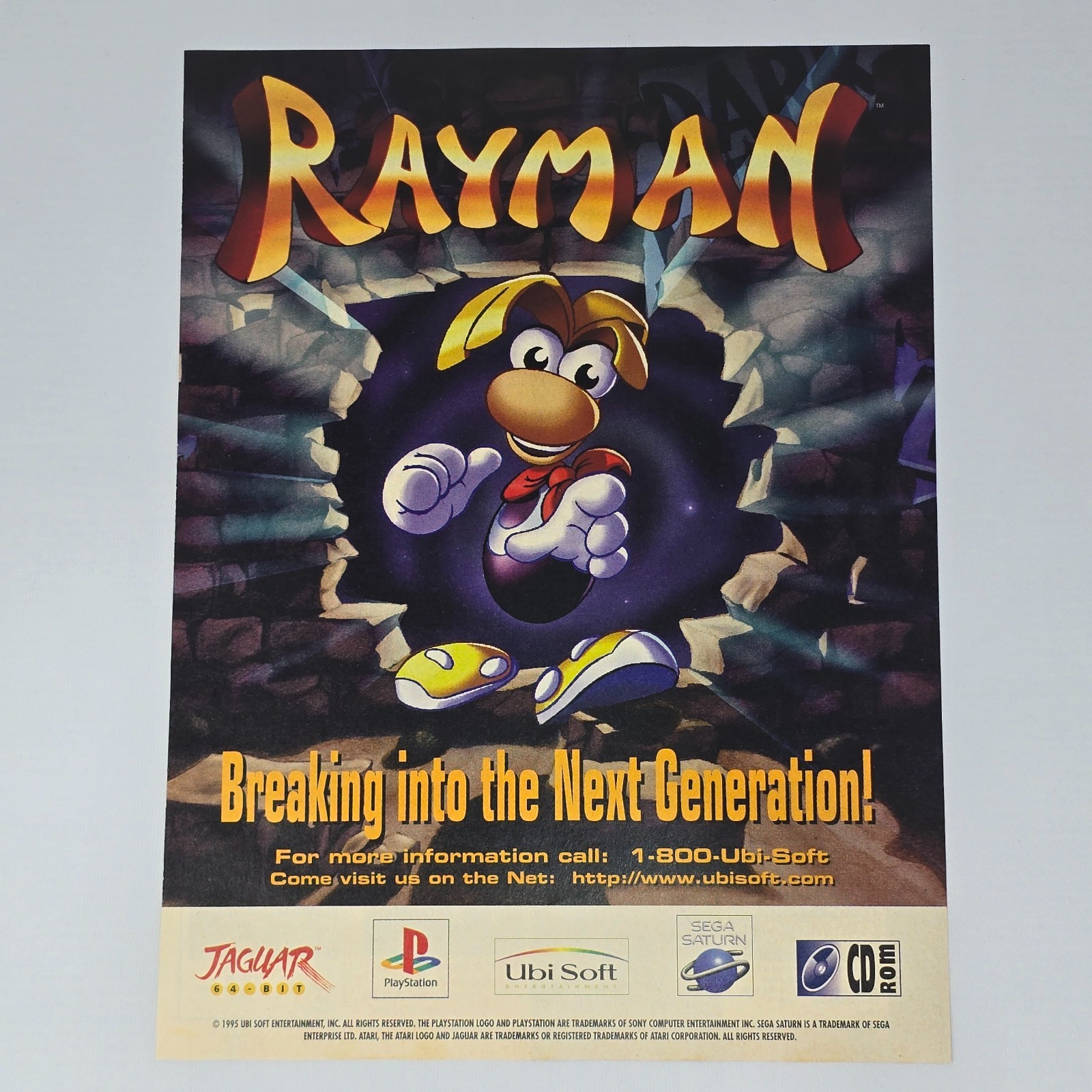 Rayman Atari Jaguar PS1 Sega Saturn PC Next Gen Print Ad/Poster Promo Art