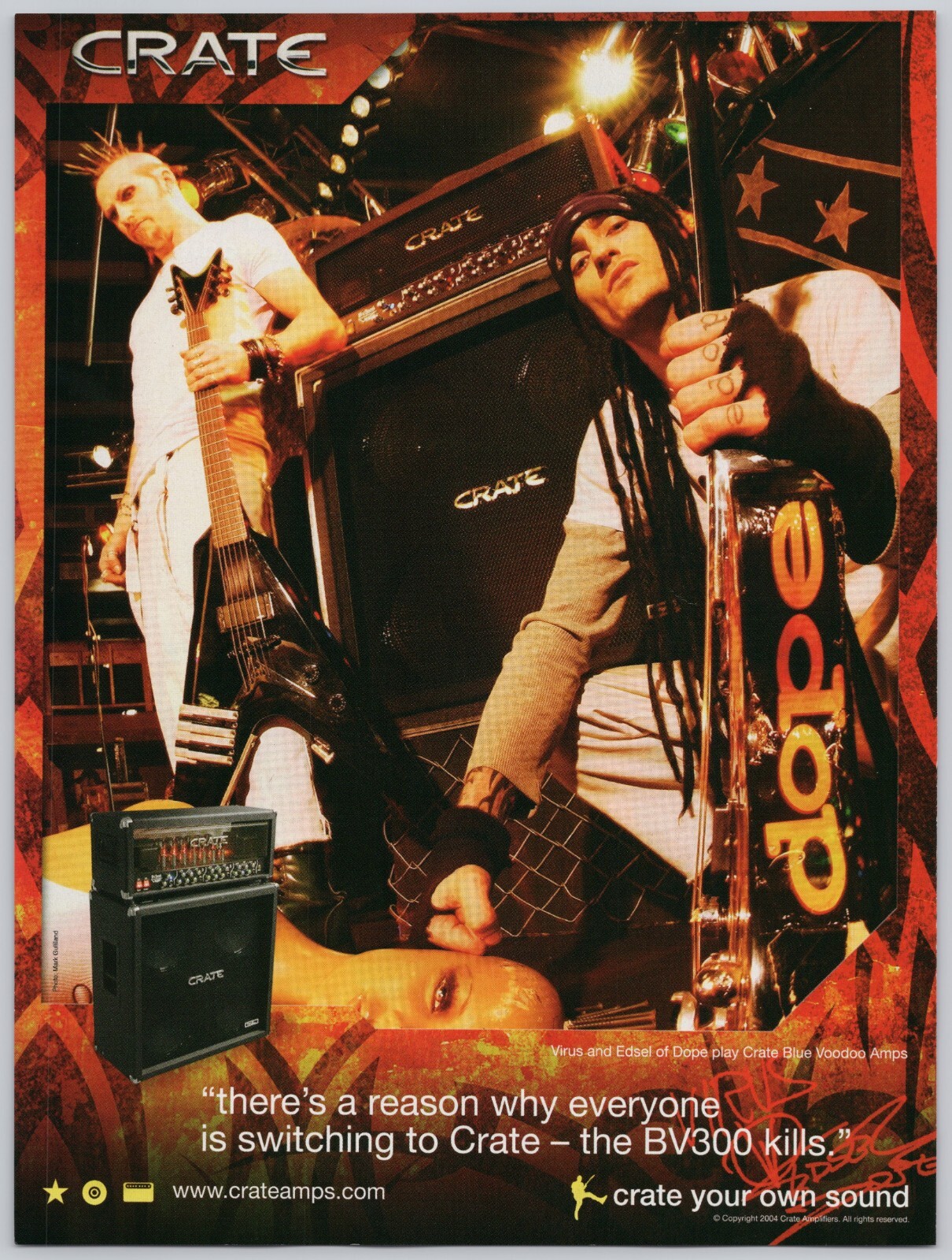 2005 CRATE Blue Voodoo Amp VIRUS and EDSEL of Dope Vintage Print Ad