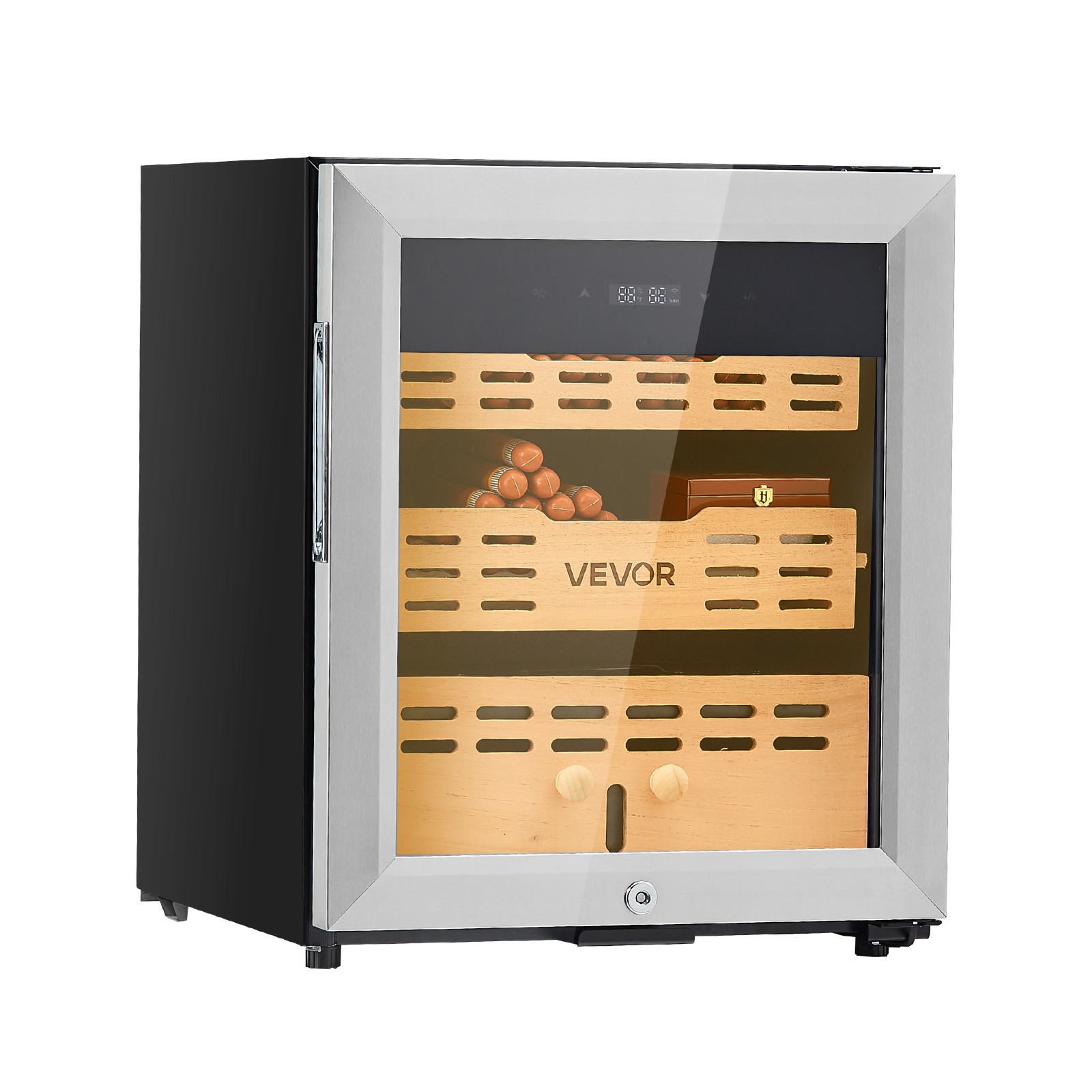 VEVOR 50L Electric Cigar Humidor Cooler Cabinet 300 Counts Compressor Cooling