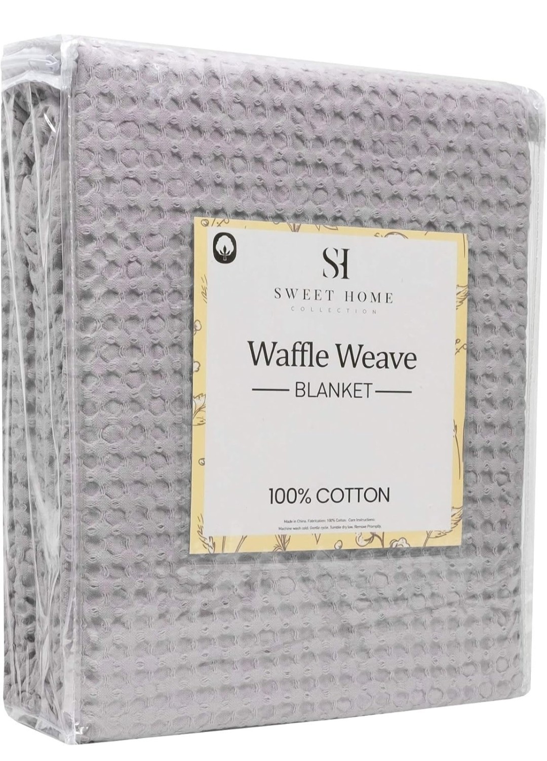 100% Cotton Grey Waffle Weave Blanket KING  108