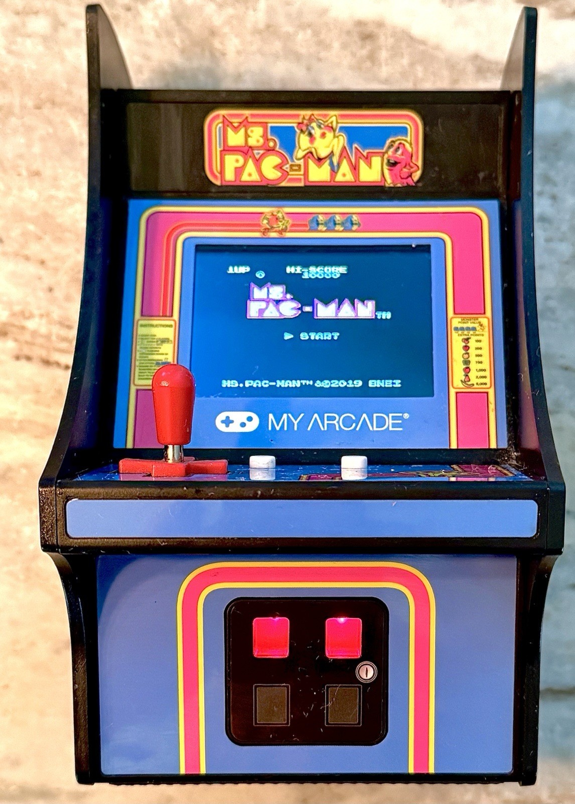 MS. PAC MAN Mini Arcade 7 Inch Handheld Video Game Console. Tested