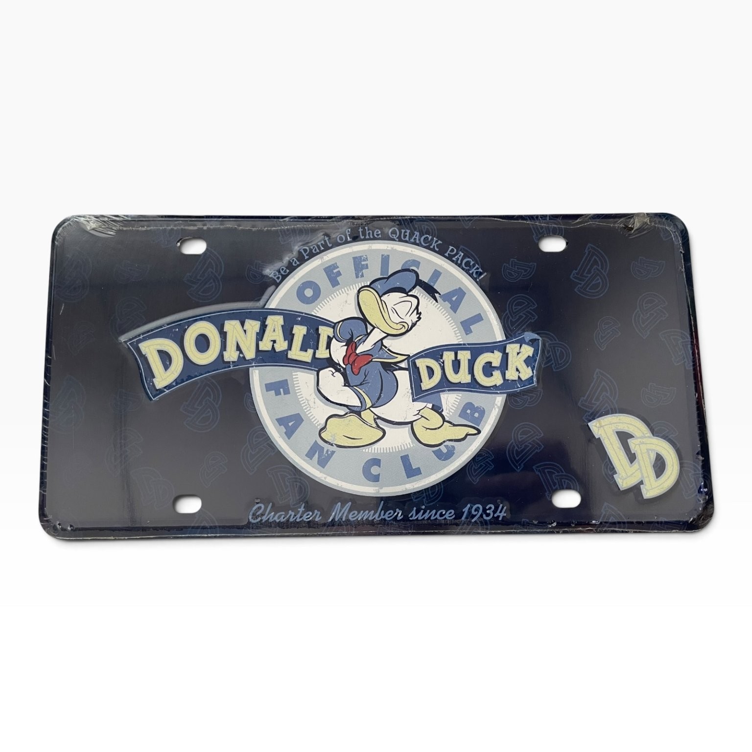 Disney Donald Duck Fan Club Official Metal License Plate Sign Mickey's