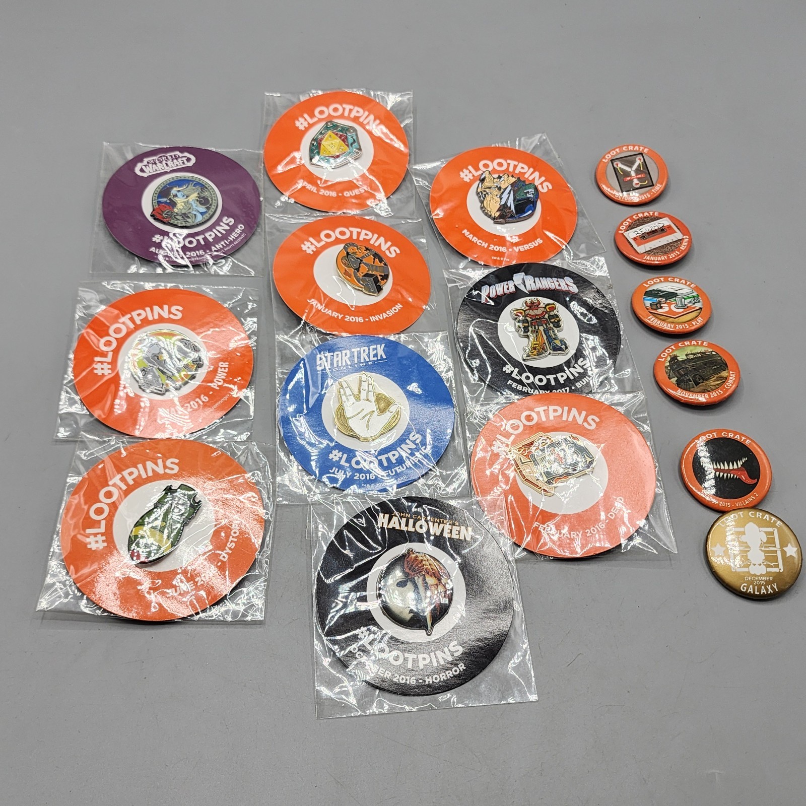 Lot of 16 Loot Crate Pins - 10 NEW / 6 Used