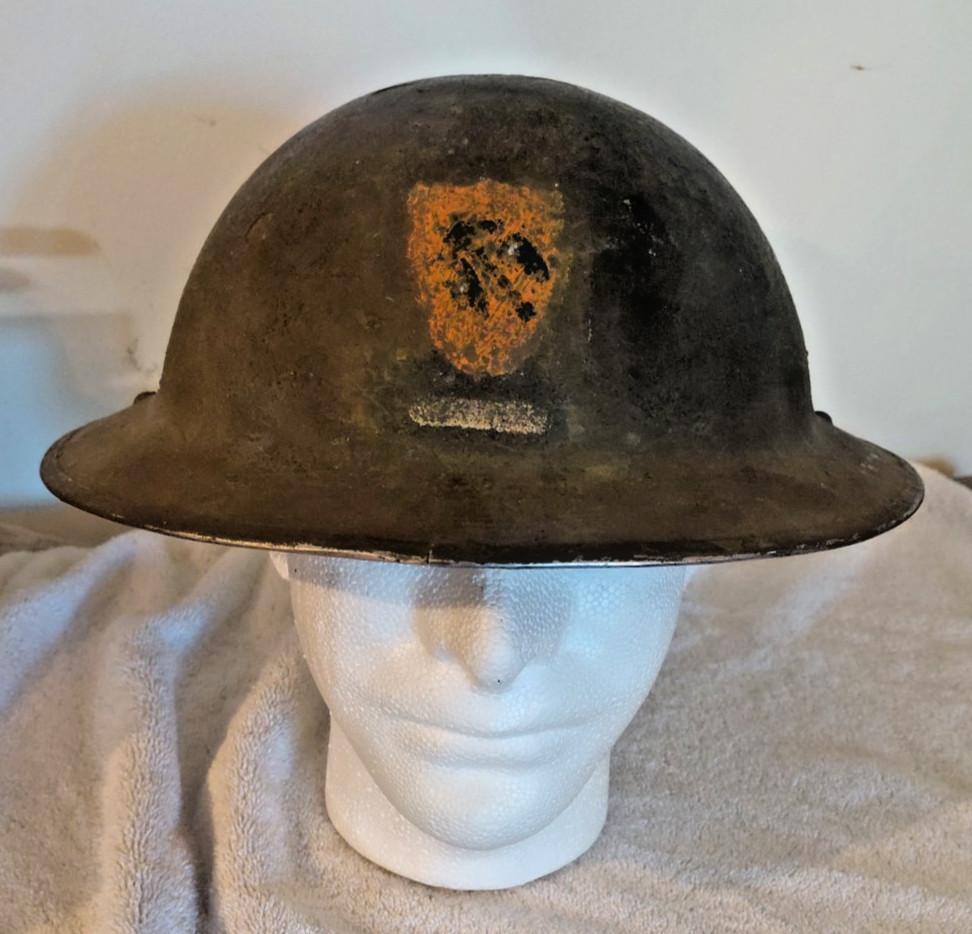 British WWII Helmet shell with Irish Unit Marking. 1940 date.