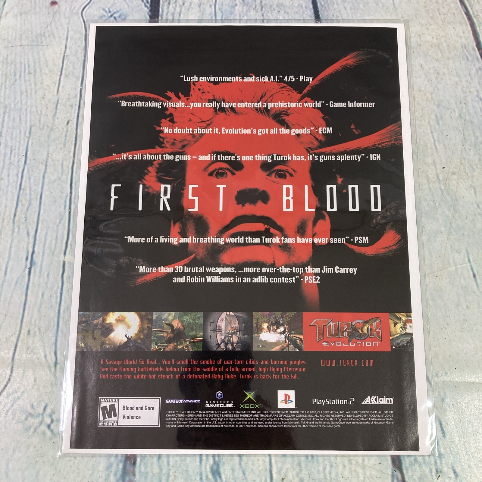 2002 Turok Evolution Video Game Vintage Print Ad/Poster Promo Art Magazine Page
