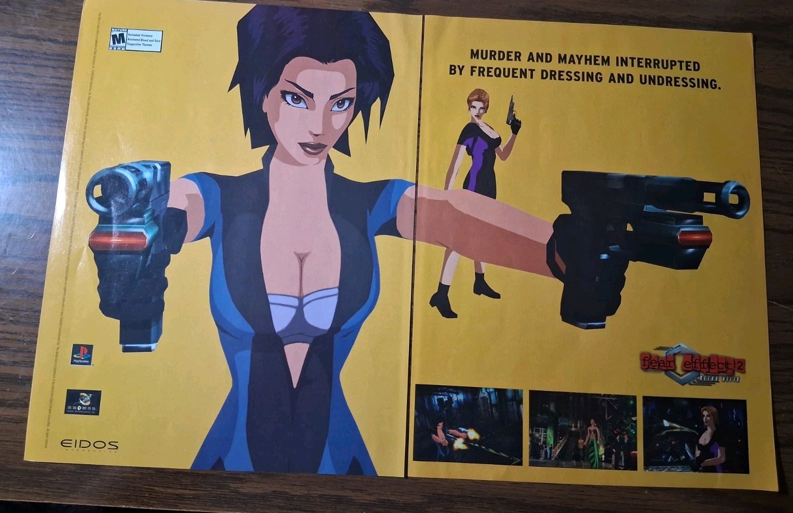 Fear Effect 2 Video Game Vintage Print Ad 16x11 