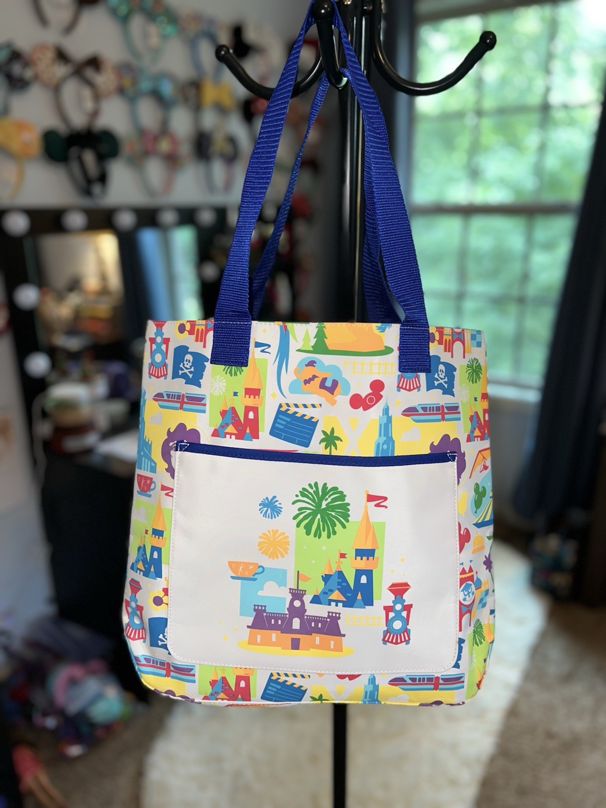 NEW “Exclusive”Disney Parks THEMED Walt Disney World Printed Multicolor Tote Bag