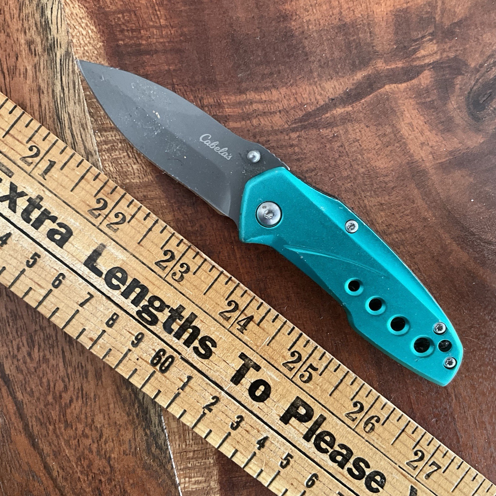 Cabela’s Green Small Aluminum Scale Linerlock Folding Pocket knife-