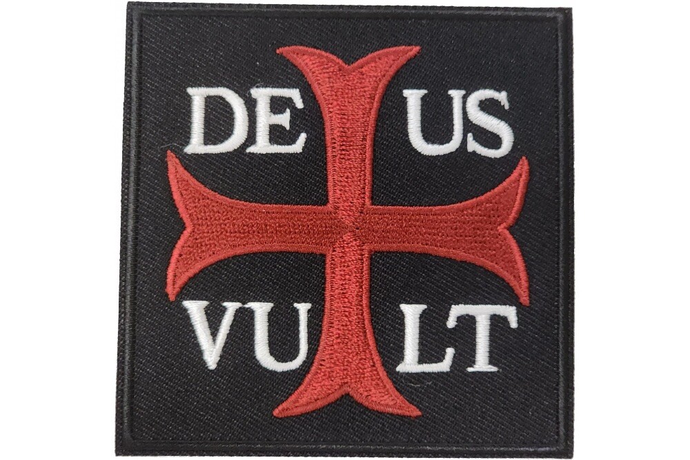 DEUS VULT GOD WILLS EMBROIDERED IRON ON PATCH**FREE SHIPPING**