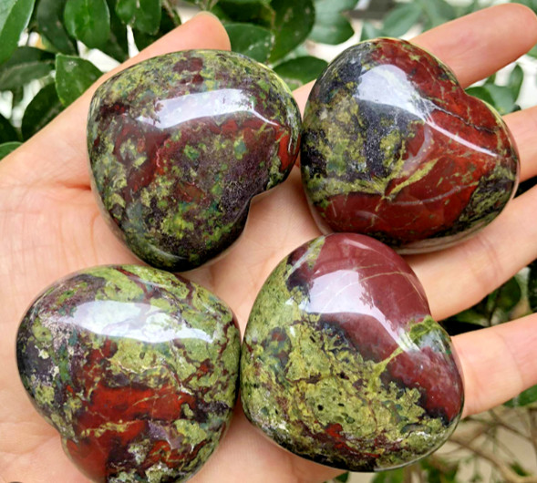 2-3''Dragon Bloodstone Heart Protection & Strength Gift for Loved Home Decor 1pc