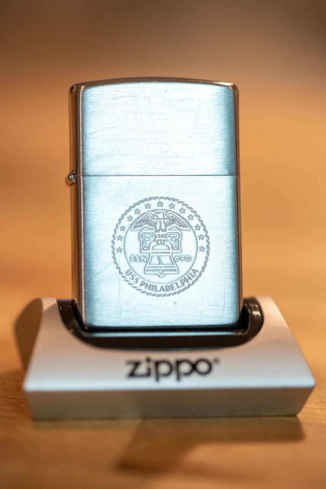 ZIPPO LIGHTER USS PHILADELPHIA SSN 690 VINTAGE 
