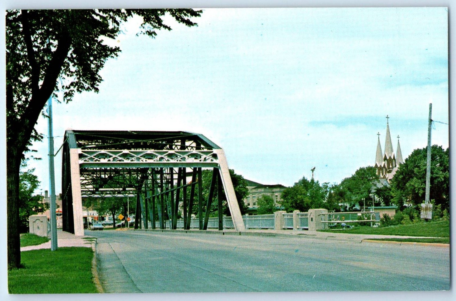 1960 Crookston Minnesota MN Vintage Postcard View Traveler East Red Lake River