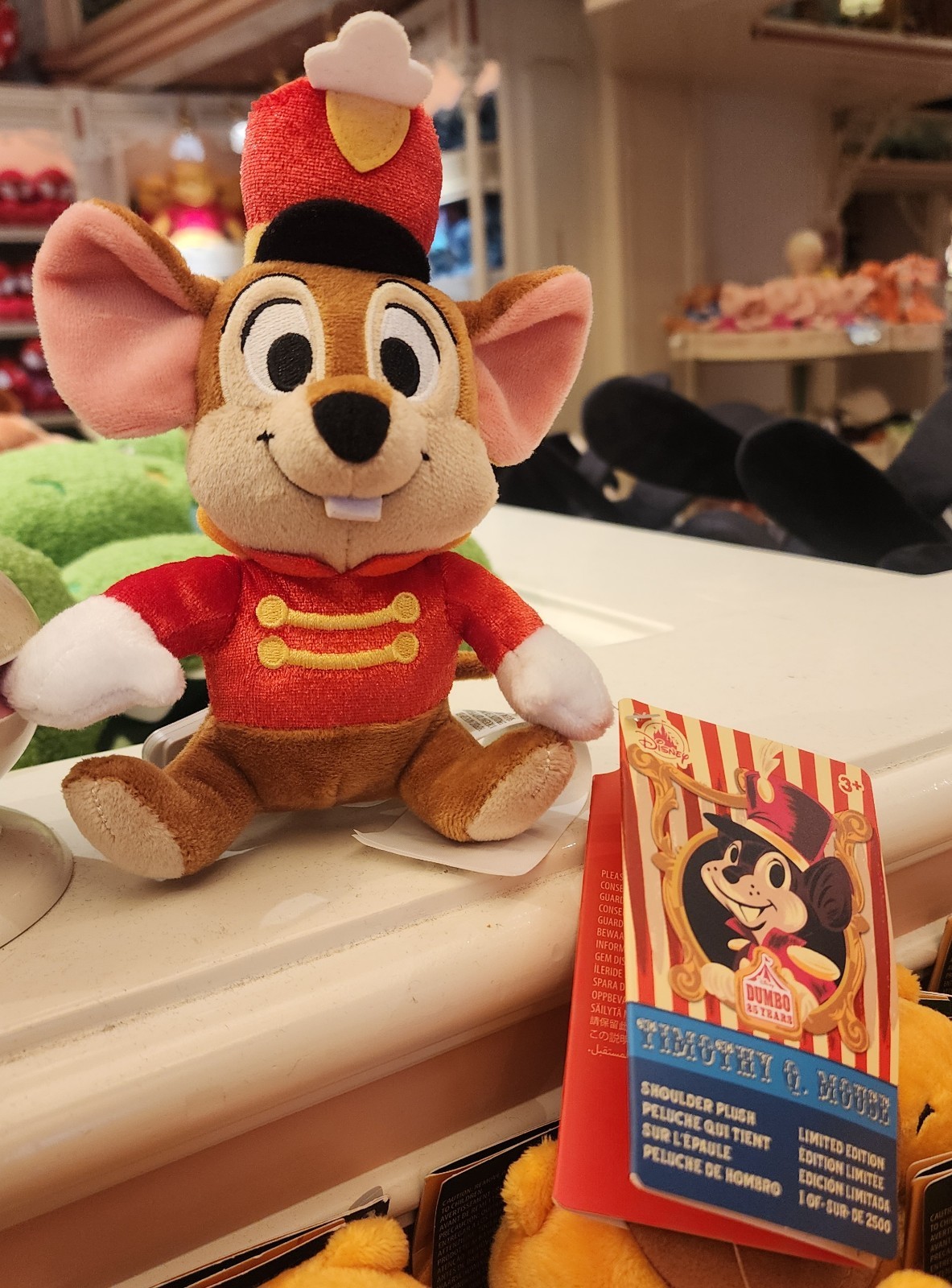 Disney Parks Dumbo Timothy Mouse Shoulder Plush Magnet New 2026