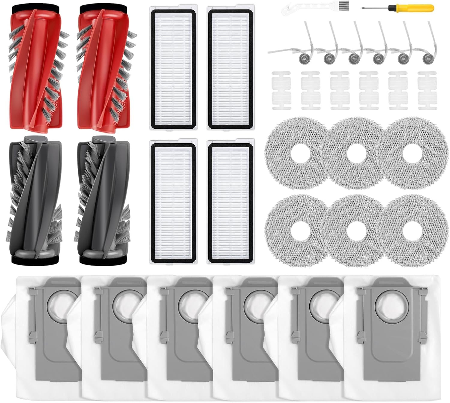 34Pcs Qrevo Curv / S5V Replacement Accessories Kit Compatible with Roborock