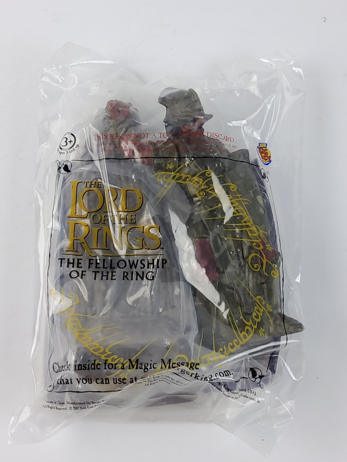 Lord of the Rings The Fellowship of the Ring Burger King Lurtz Toy 2001 SEALED
