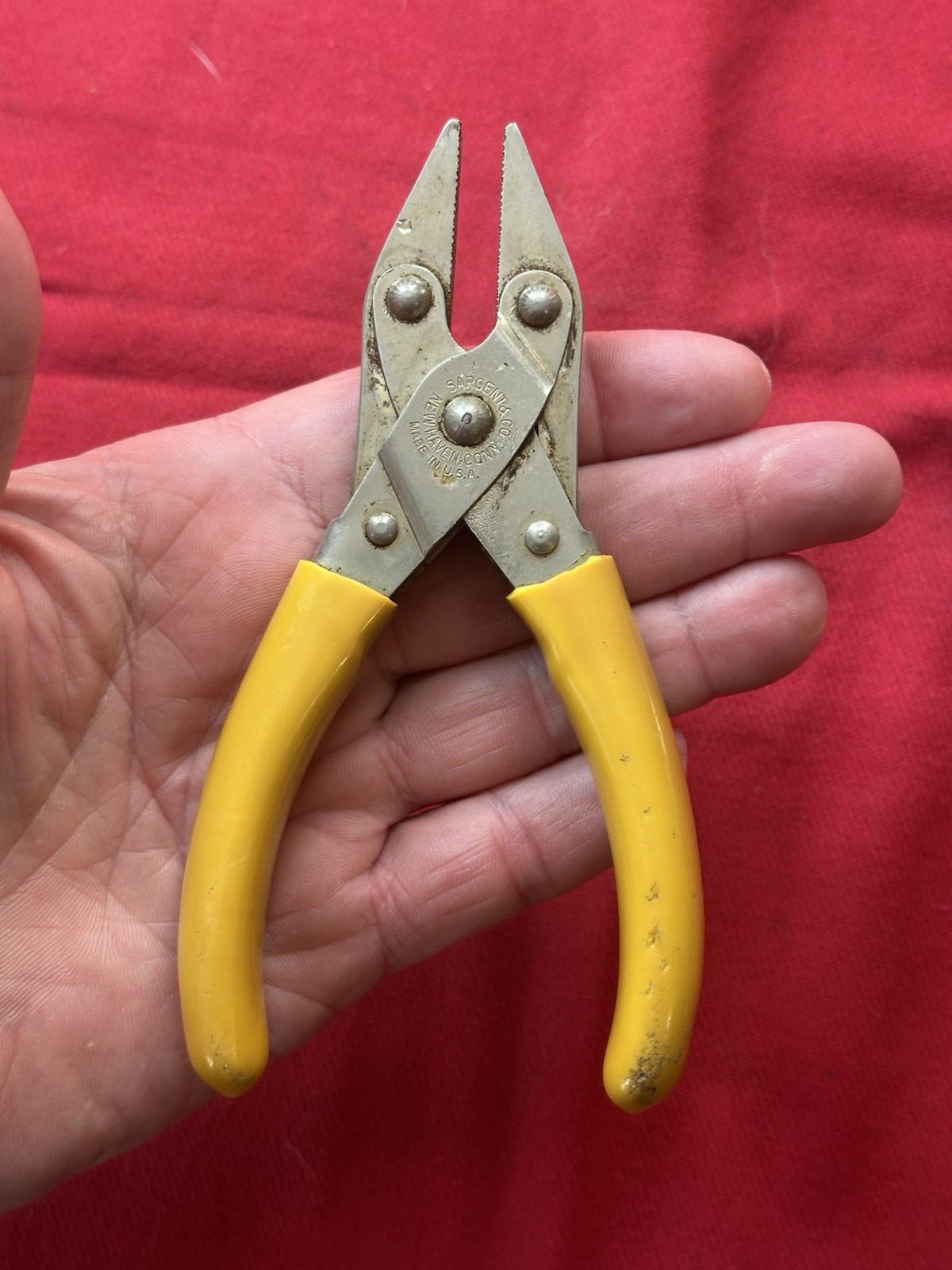 VTG 1940s 1950\'s Sargent 6” Parallel Jaw Pliers With Cushion Grips New Haven USA