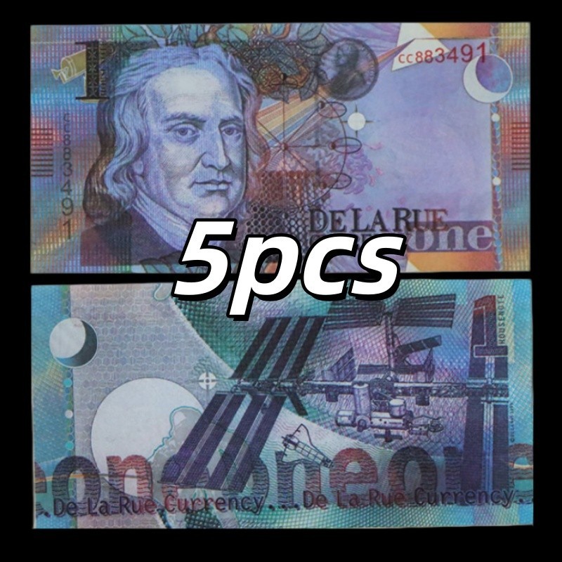 5Pcs De La Rue 1 House,1999 Test Note, Isaac Newton Collection Ploymer, UNC