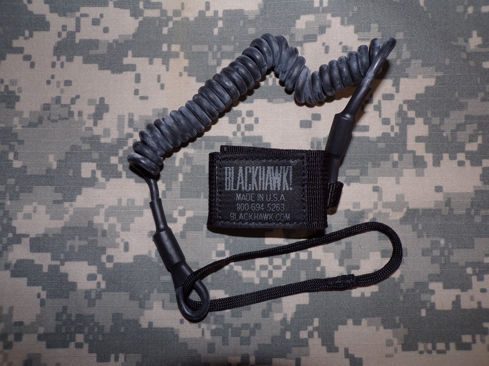 USGI Blackhawk Coiled Tactical Pistol Lanyard 90TPL1BK NOS in Package