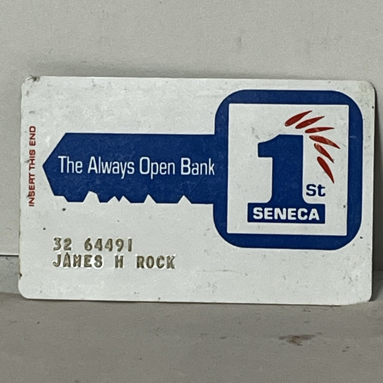 Vintage 1st Seneca Bank Card - Expired Collectable Credit Card