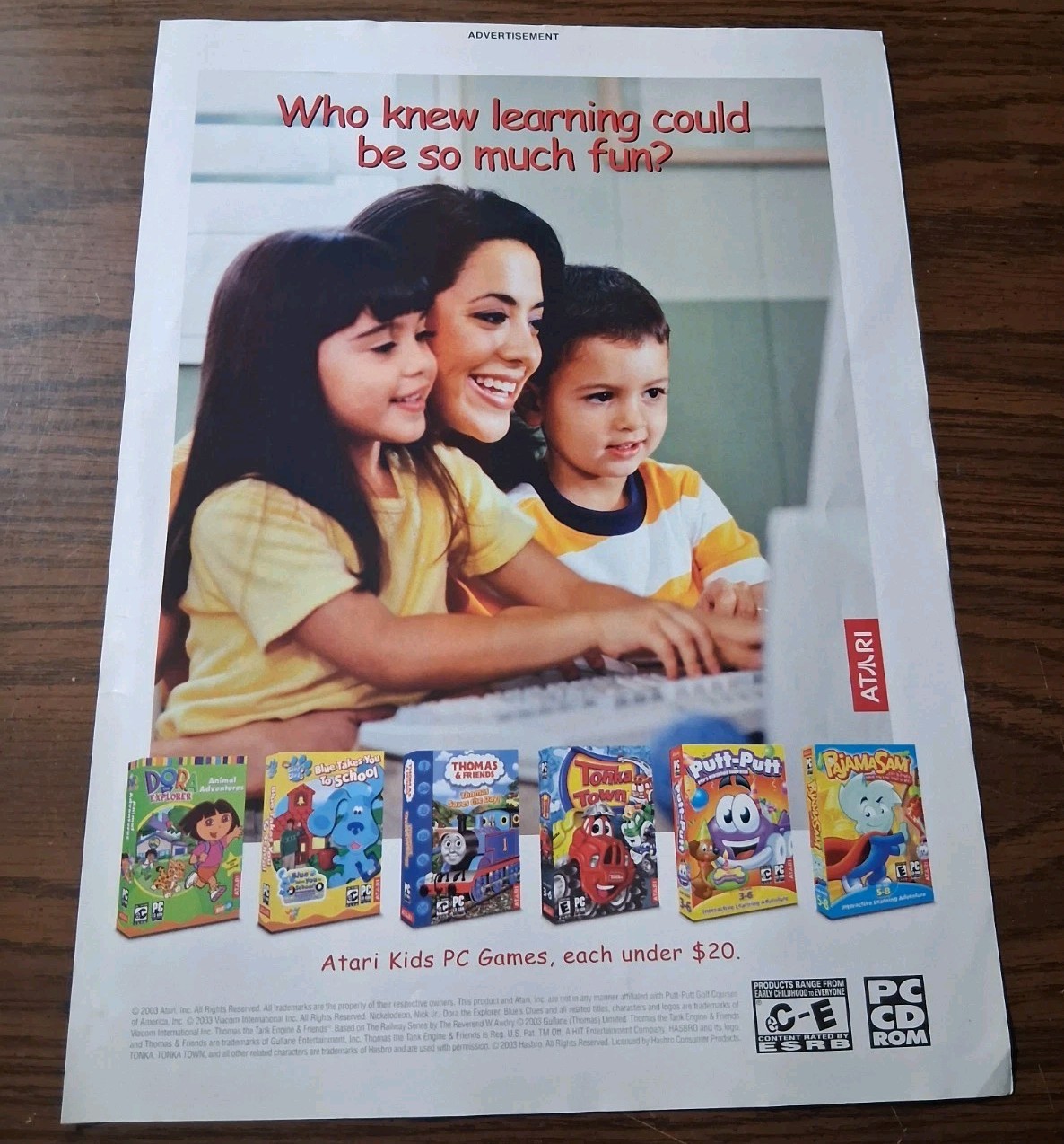 Nick Jr Computer Games Blues Clues Dora More Print Ad 2004 8x11 