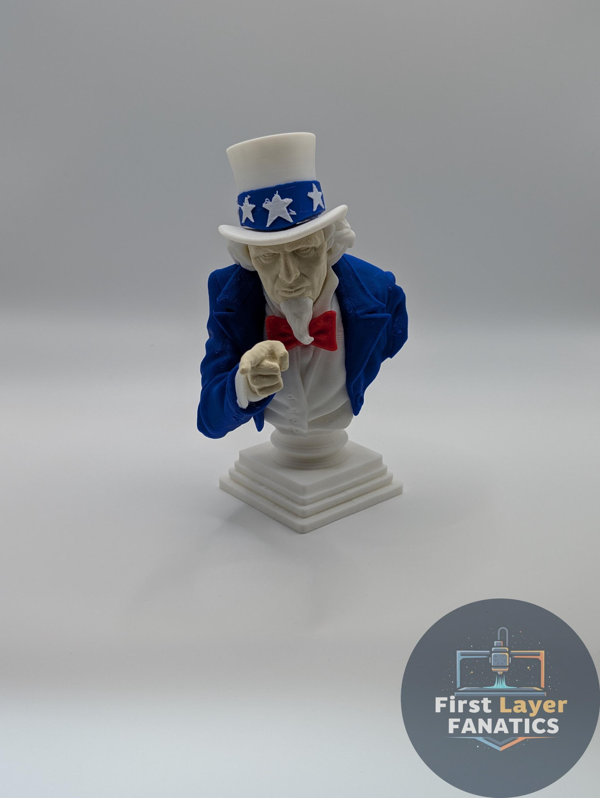 Uncle Sam Bust | Full Color Patriotic Statue | 4th of July Americana Decor