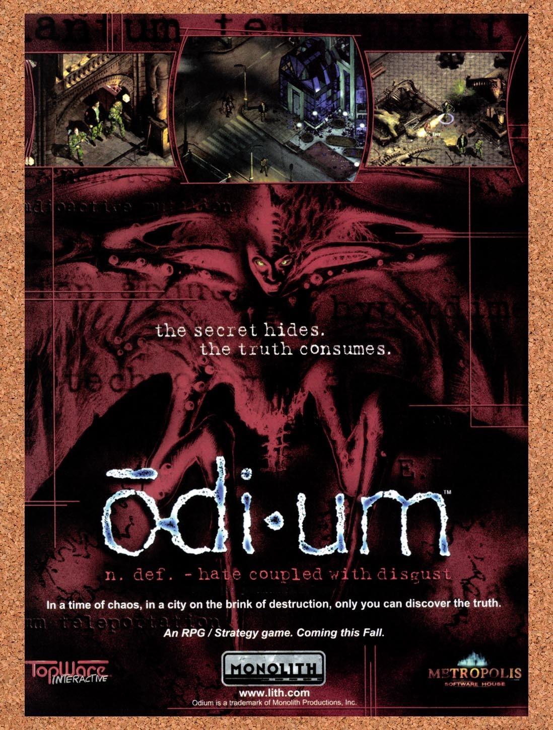 1999 Odium PC Original Advertisement / Retro Promo v4