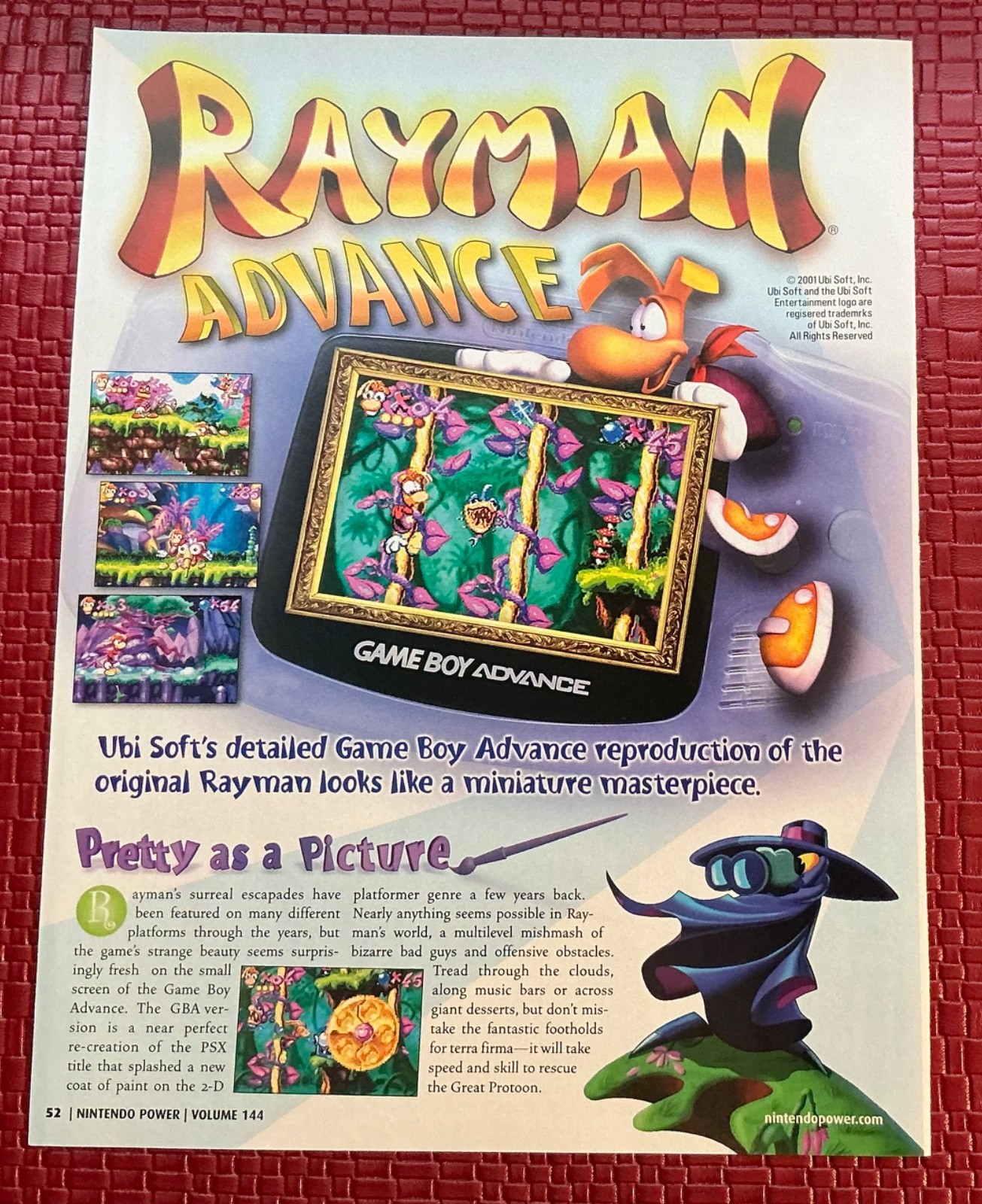 Rayman Advance Picture Nintendo Print Ad Poster Art 8”x 10.5” Vintage Vtg Rare