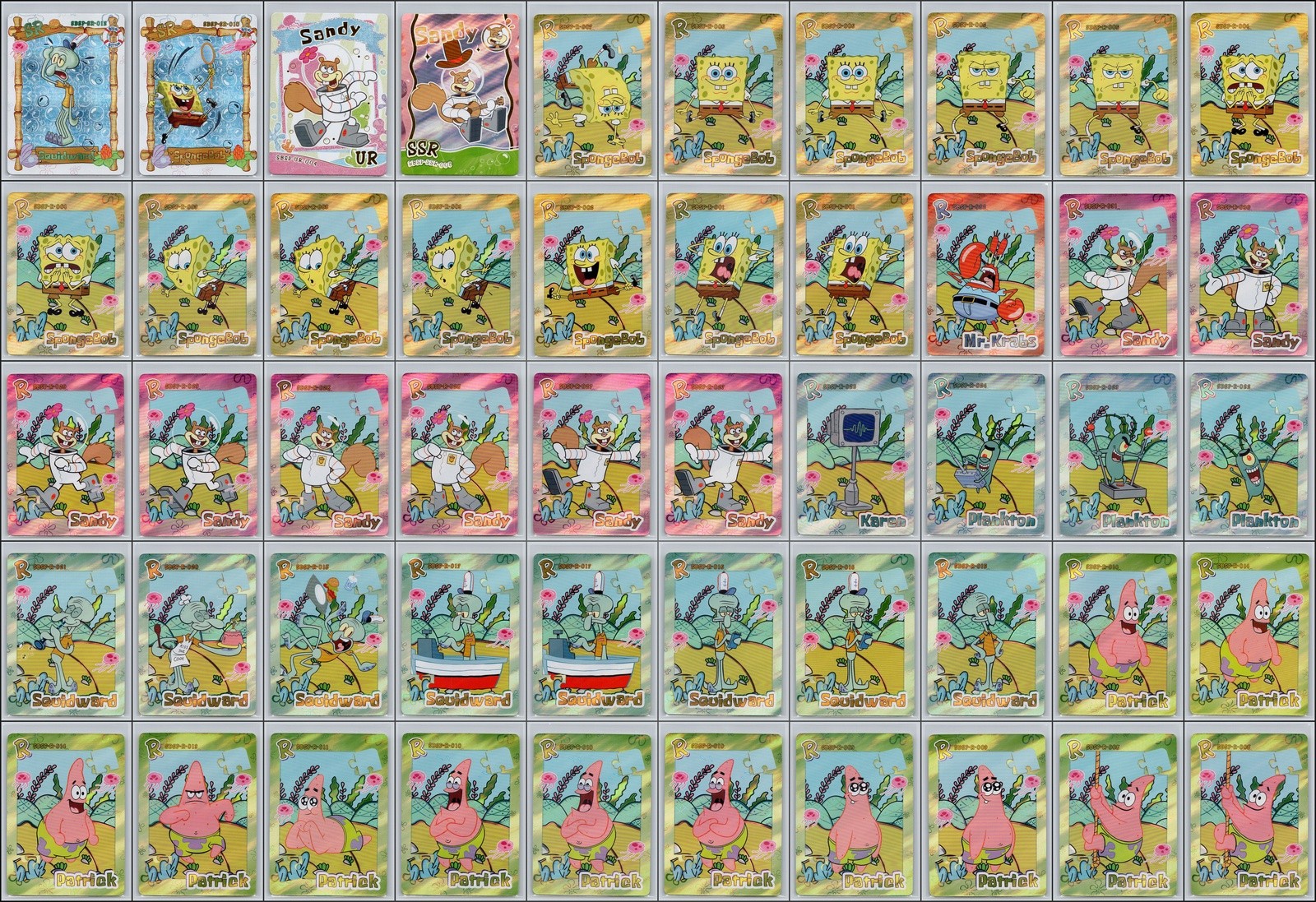 2024 SBSP Sponge Bob Square Pants Card Lot 50 Nickelodeon Patrick Sandy Squidwar