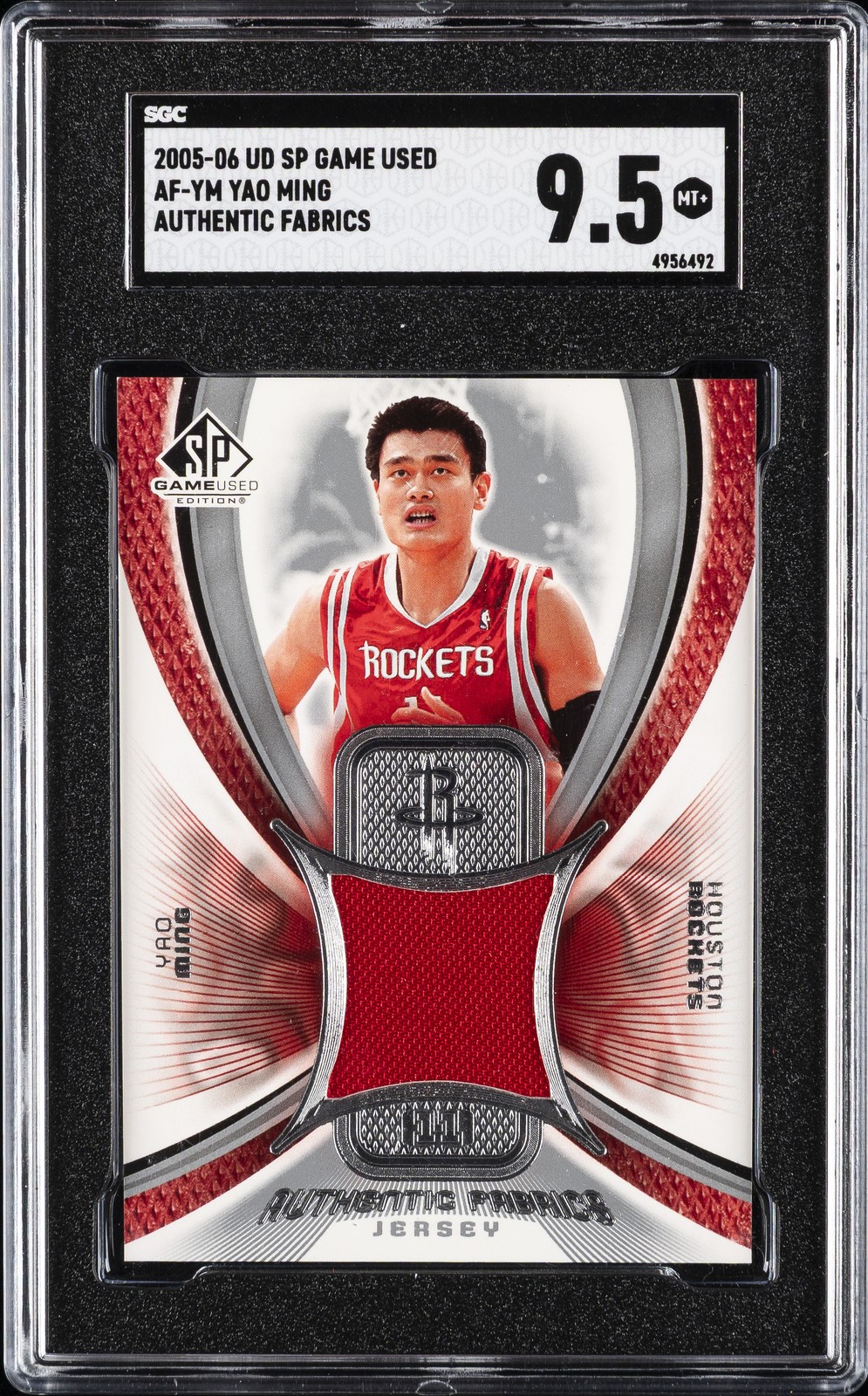 2005-06 UD SP GAME USED AUTHENTIC FABRICS #AF-YM YAO MING SGC 9.5