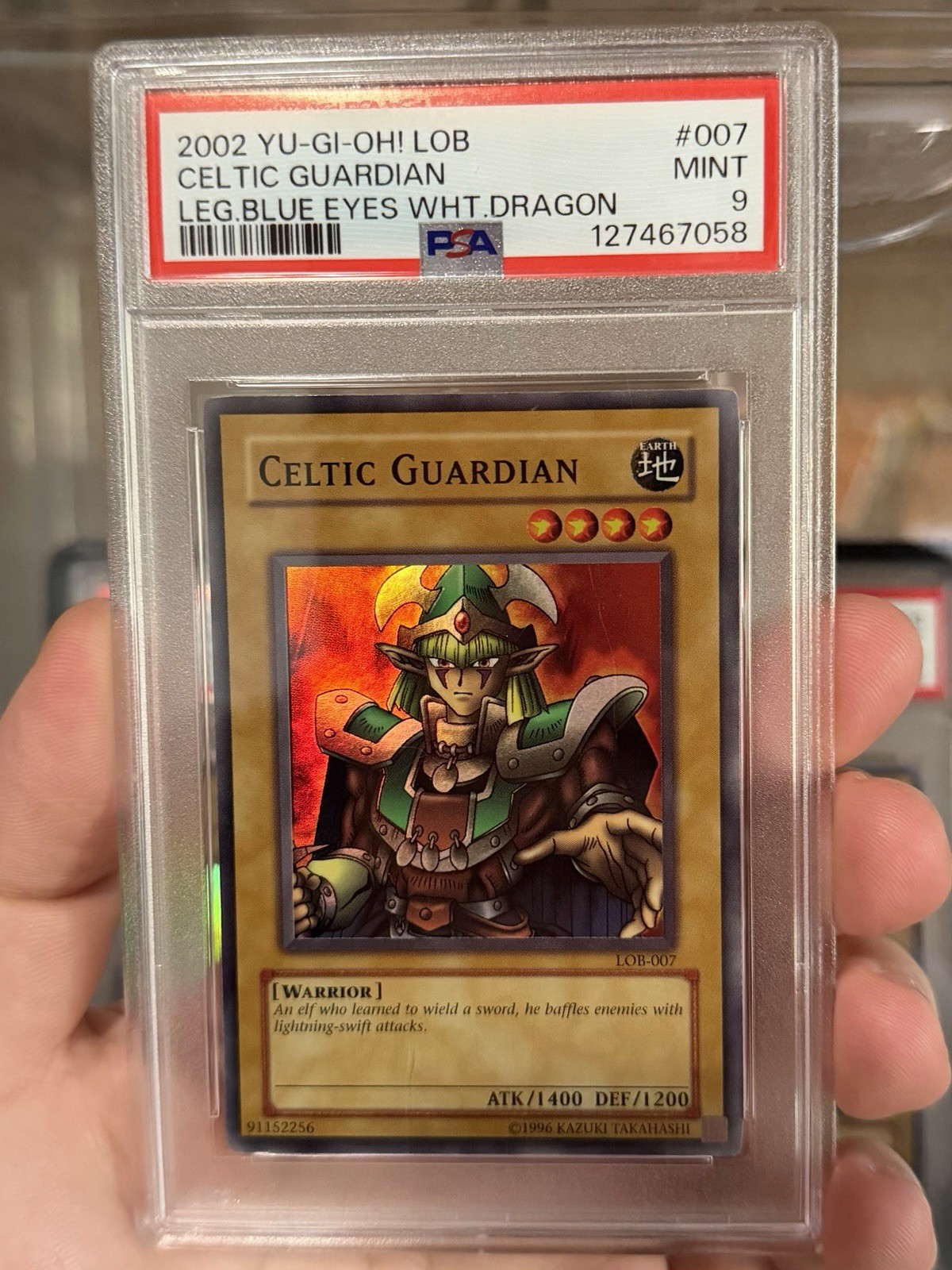 2002 Yu-Gi-Oh LOB Legend Of Blue Eyes White Dragon #007 Celtic Guardian Holo