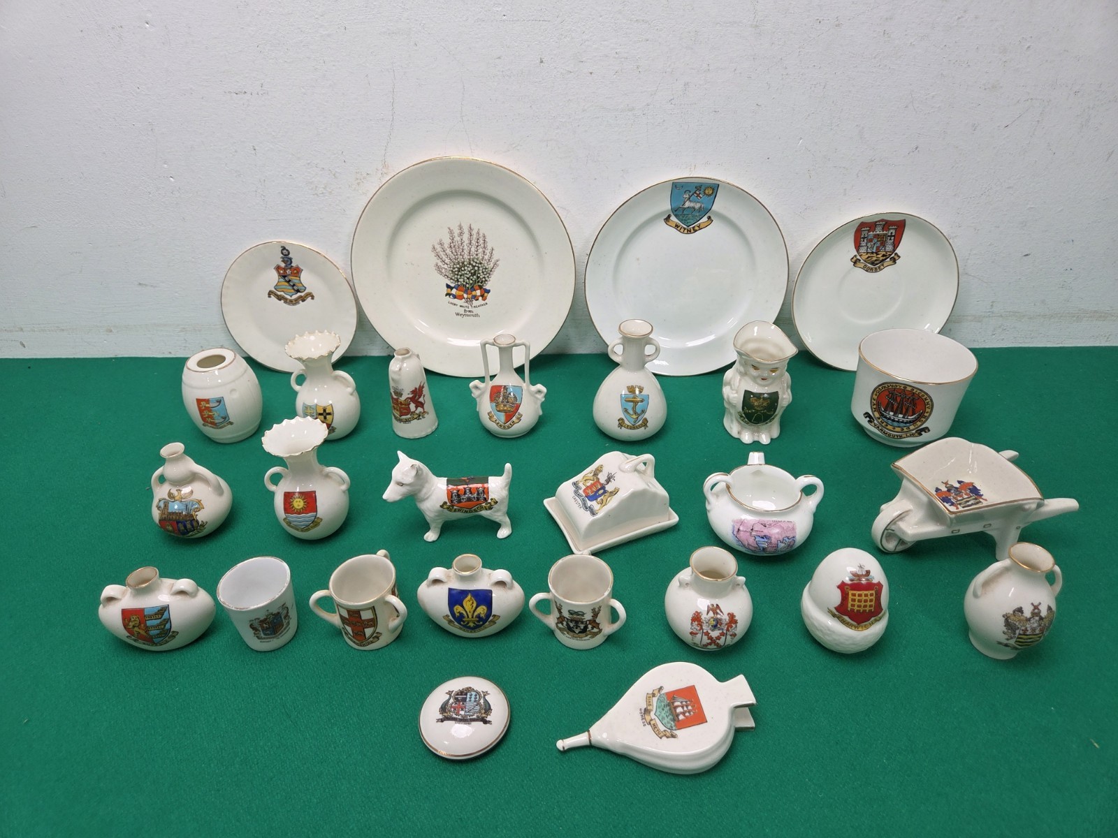 27 Antique & Vintage British Crested Ware Souvenirs Job Lot Bundle Lucky Heather