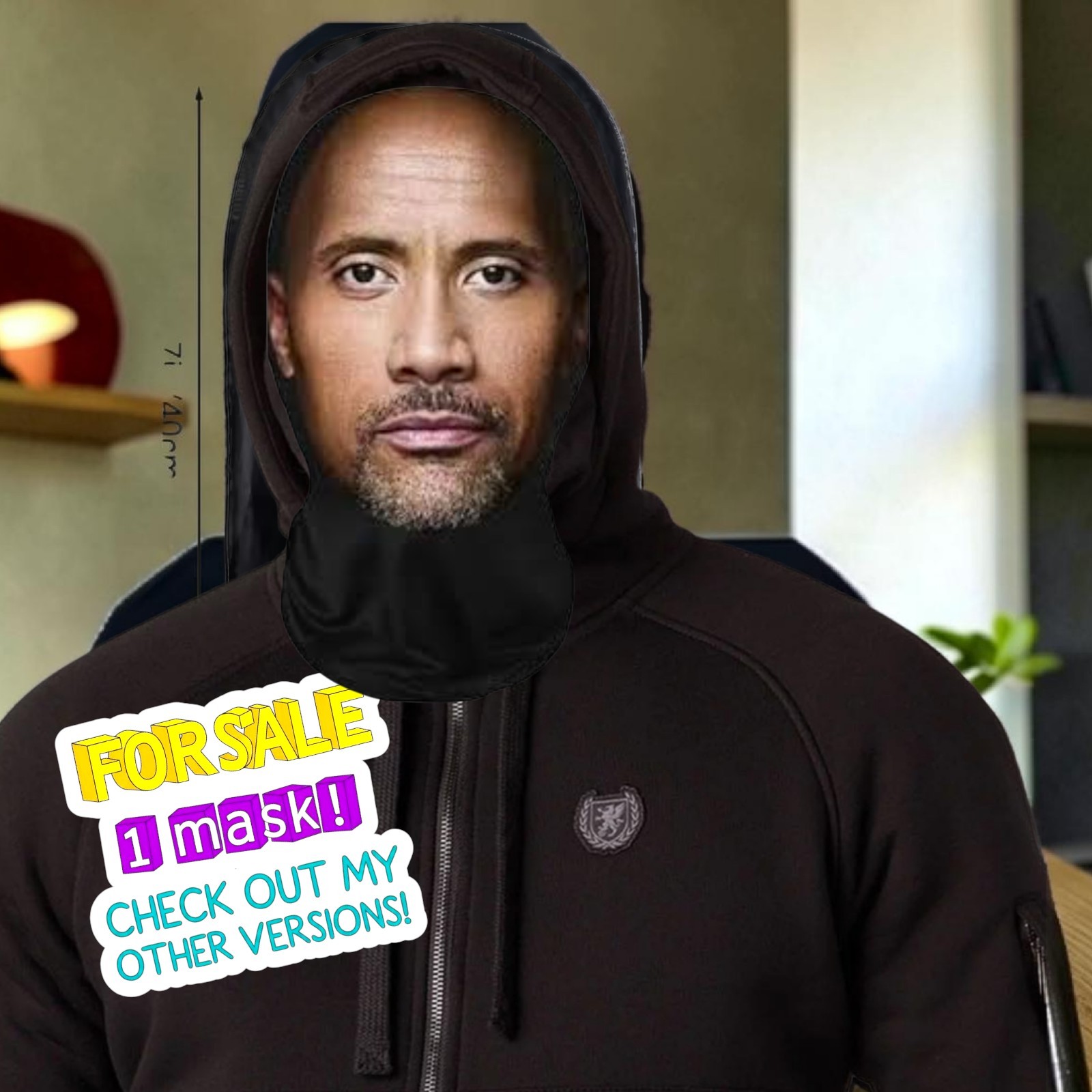 The Rock Dwayne Johnson Face Mask 3D Printed Shiesty Balaclava Costume Prop WWE 