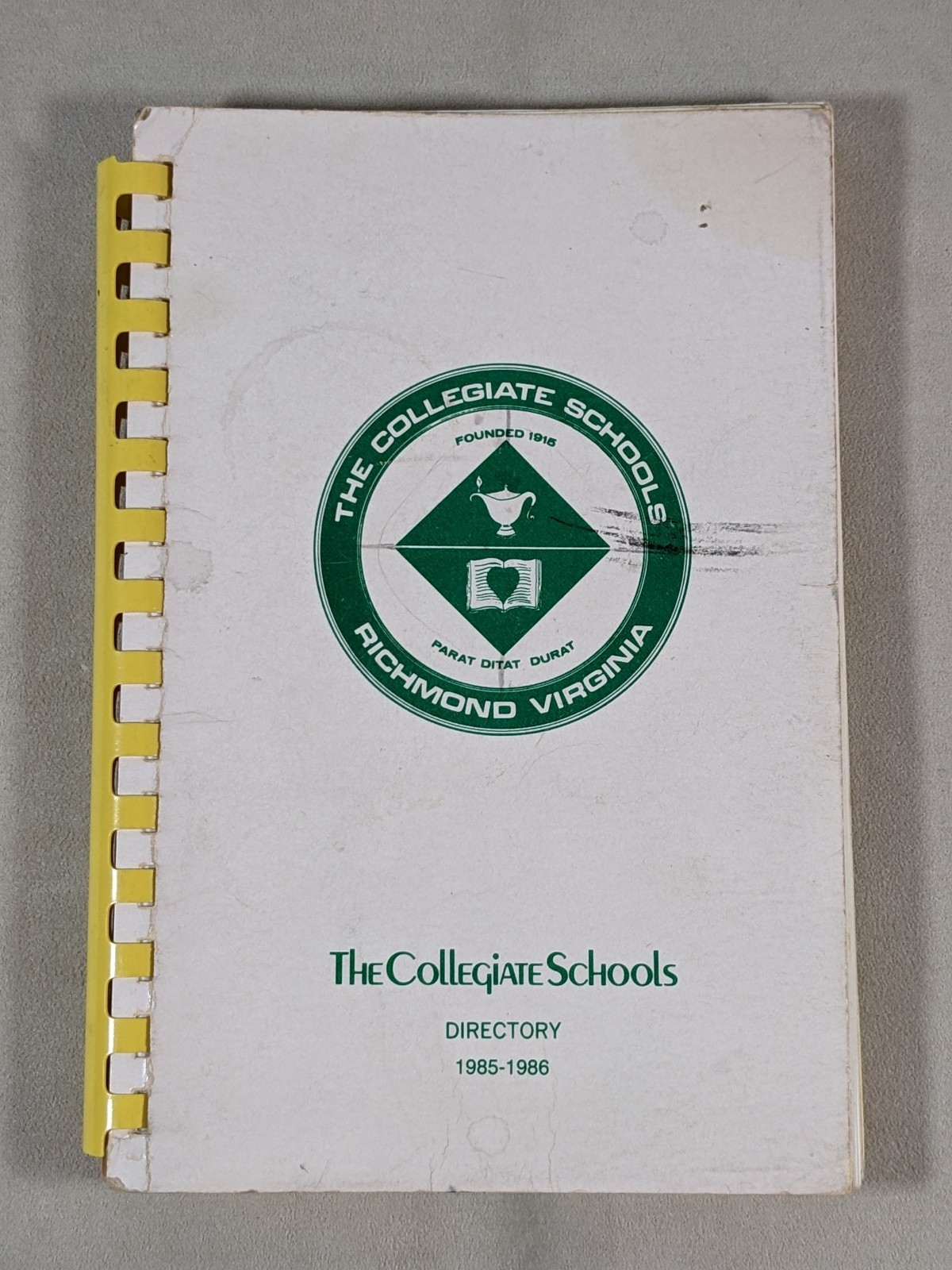 The Collegiate School Richmond Virginia Directory 1985-1986 Not Torch Yearbook