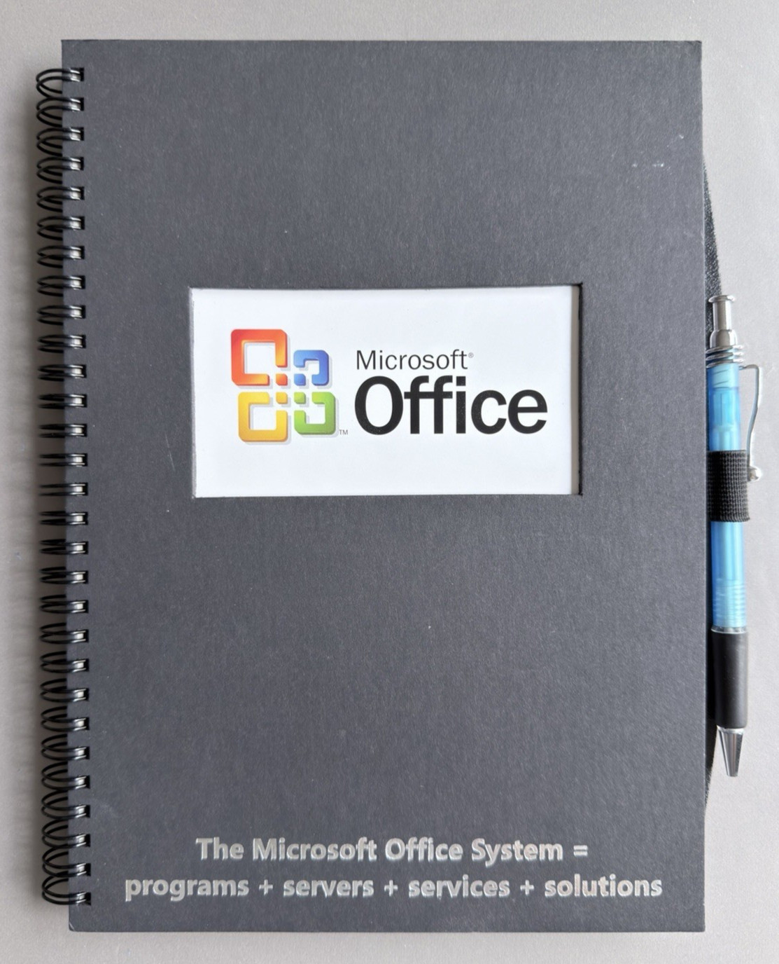 Microsoft Office 2003 Promo Notebook Pen Set Vintage Tech Swag Y2K Merch NEW