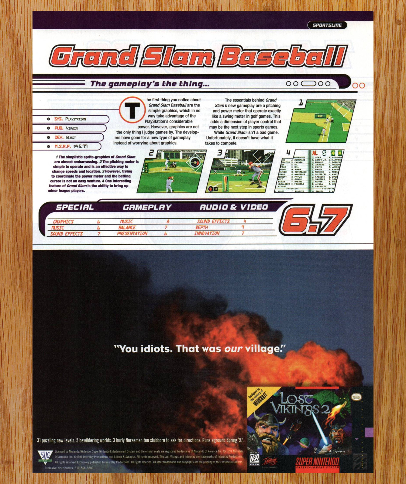 Lost Vikings 2 Interplay SNES - Video Game Print Ads Poster Promo Art 1997