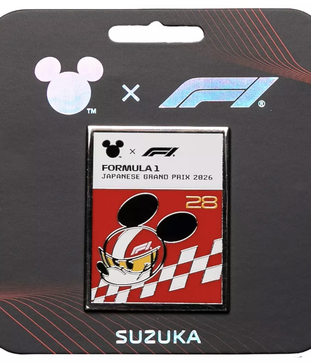Japanese Formula 1 Grand Prix 2026 Suzuka x Disney Mickey Mouse Pin Badge F1