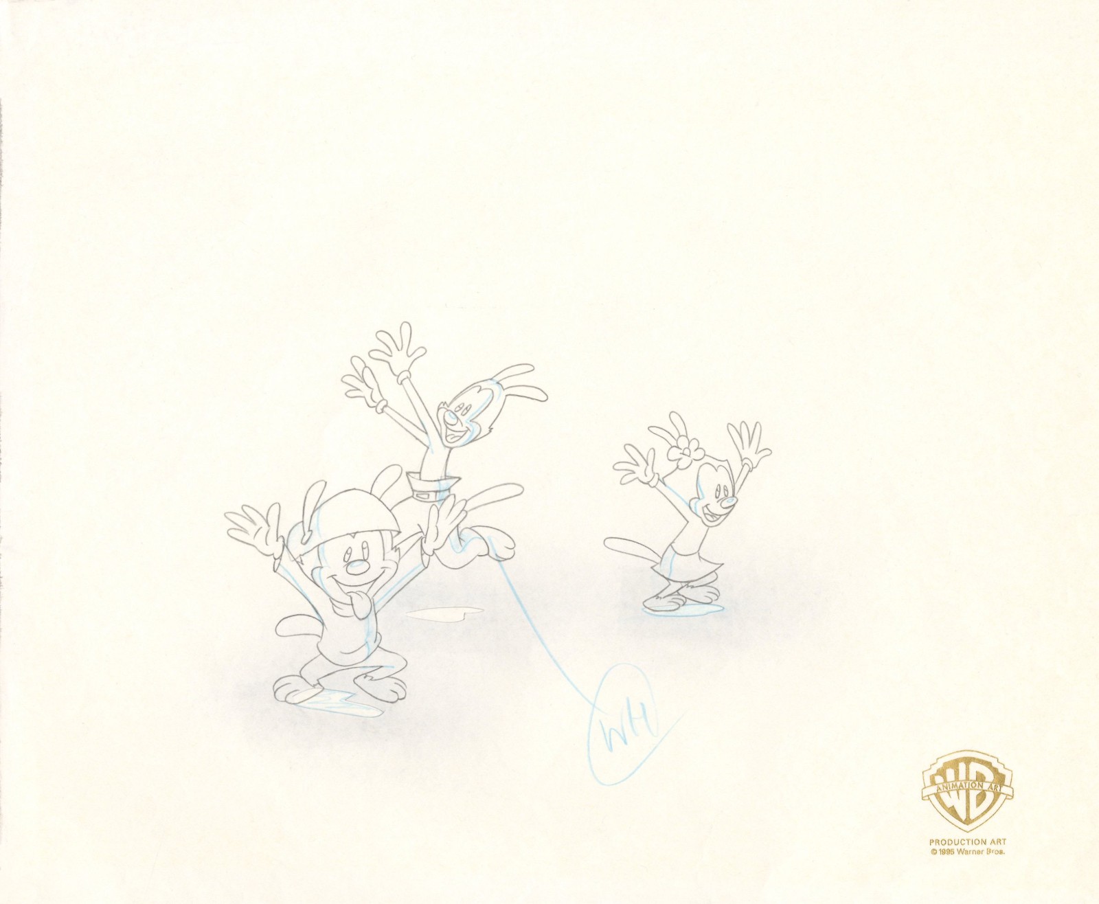 Animaniacs-Original Production Drawing-Yakko, Wakko, Dot- I\'m Mad